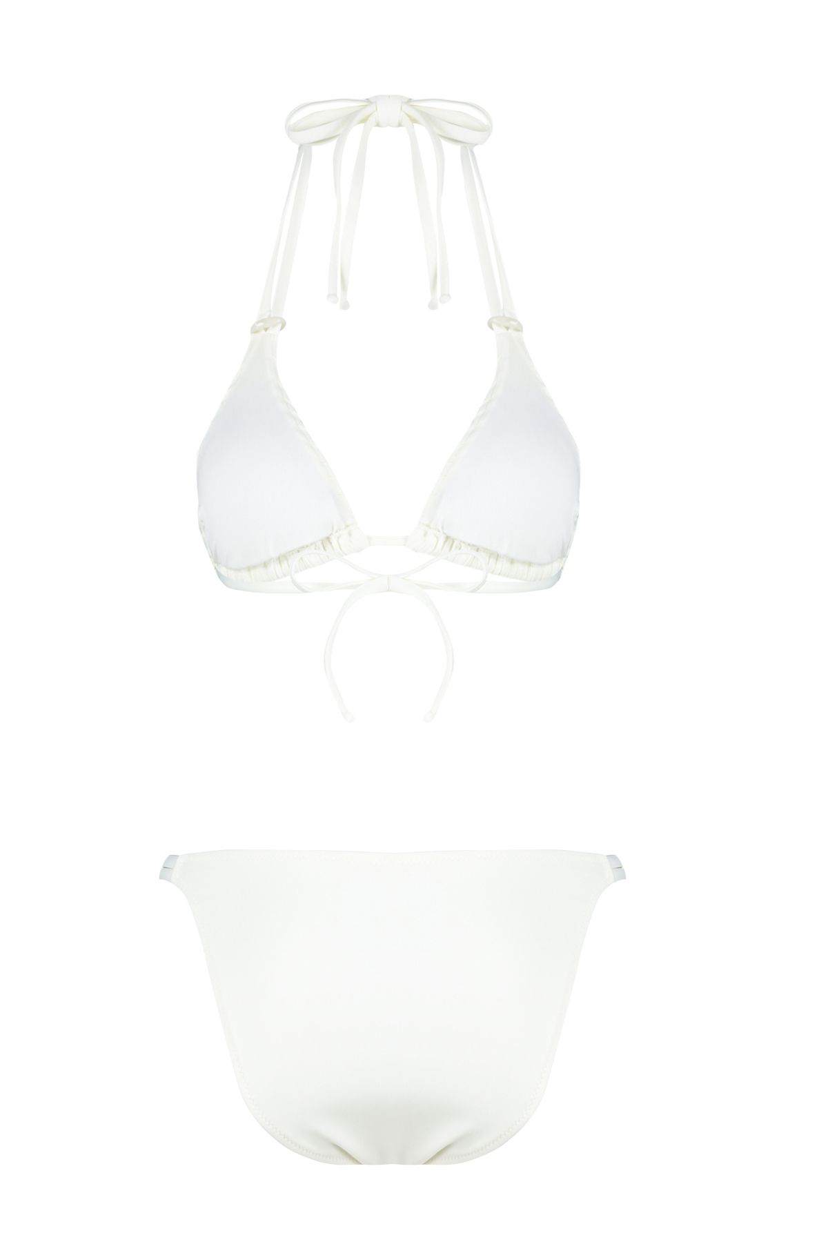 Trendyol Collection-Ecrufarbenes reguläres Bikini-Set – mit Dreieck-Accessoires, hoher Beinausschnitt TBESS24BT00139 7