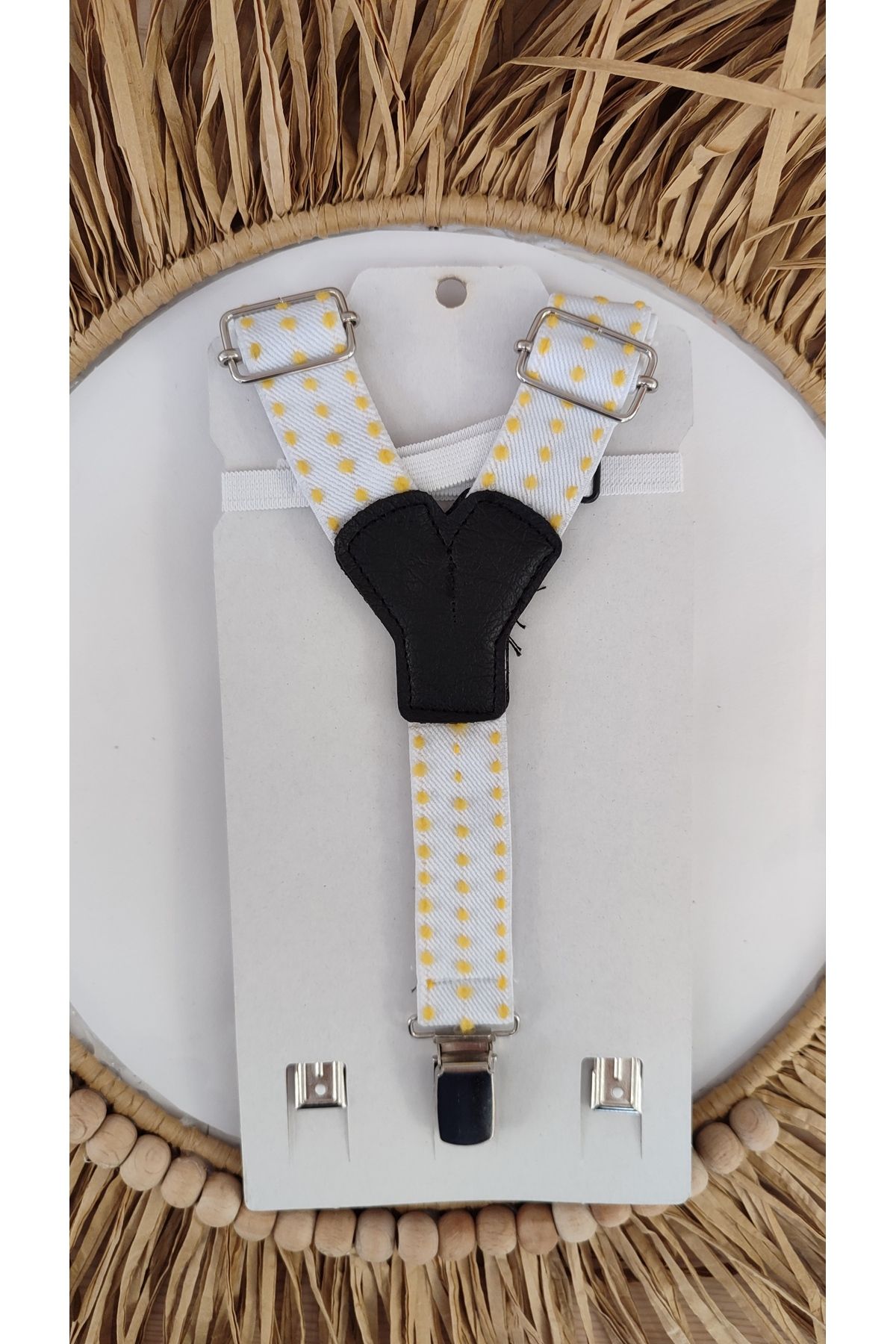 Monkabox-Yellow Polka Dot Suspender Bow Tie Set 2