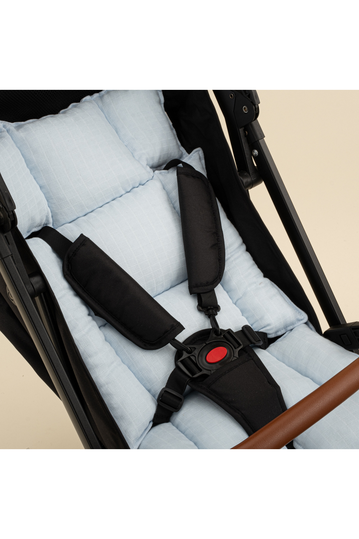 Bebek Arabası Minderi - Bebe Mavi Muslin 2