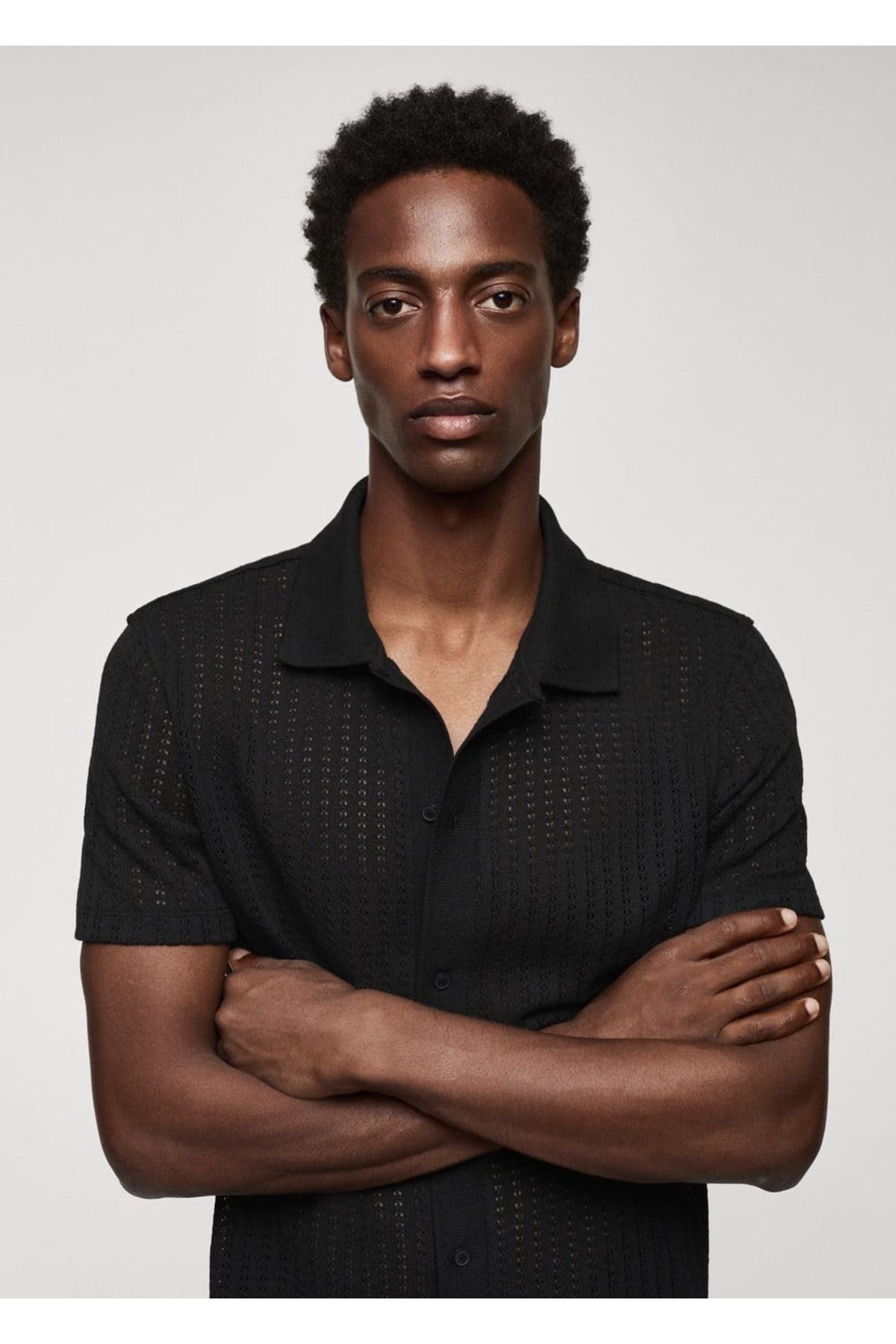 MANGO Man-Häkel-Poloshirt aus Baumwolle mit Knöpfen 5