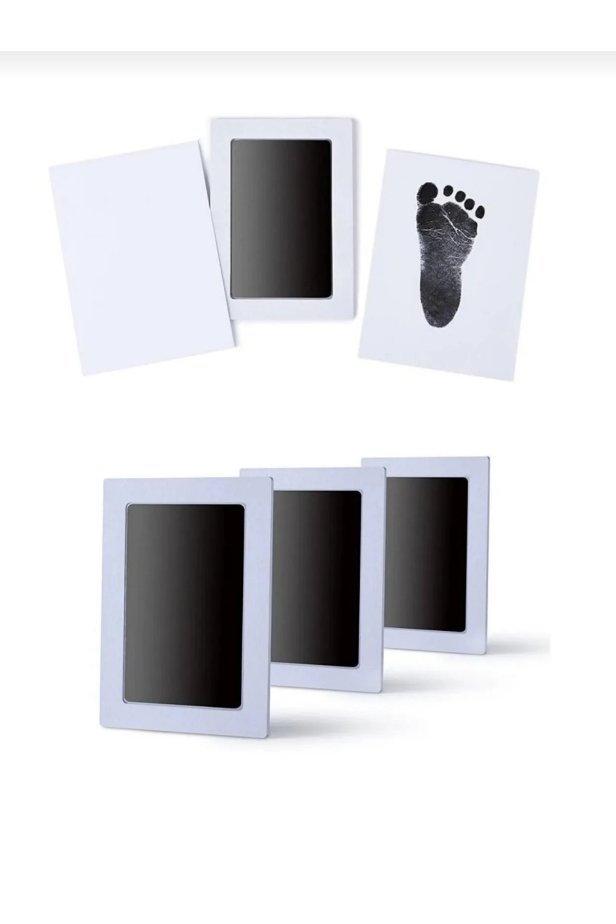 Rames Gift Bebek & Evcil Hayvan El Ayak Pati Izi Anı Albüm Baskı Seti Mürekkepsiz Bebek Siyah Kit Orta Boy fotoğrafı 4 (önizleme)