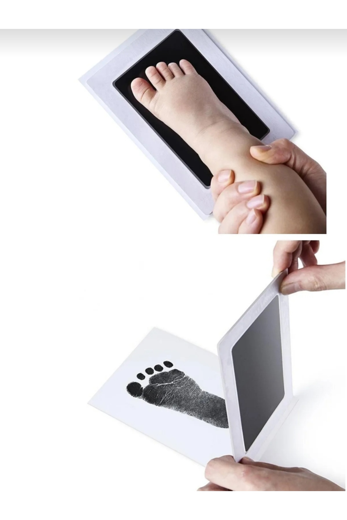 Rames Gift Bebek & Evcil Hayvan El Ayak Pati Izi Anı Albüm Baskı Seti Mürekkepsiz Bebek Siyah Kit Orta Boy fotoğrafı 3 (önizleme)