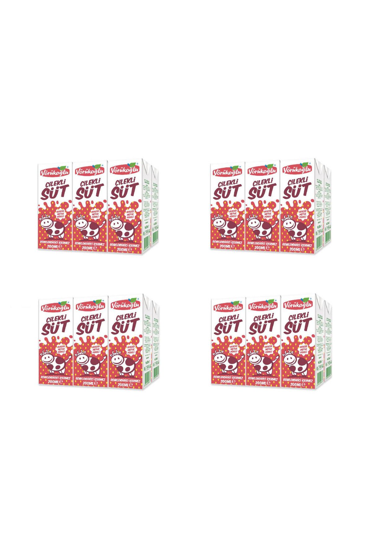 Yörükoğlu Çilekli Süt 180 ml X 24 Adet