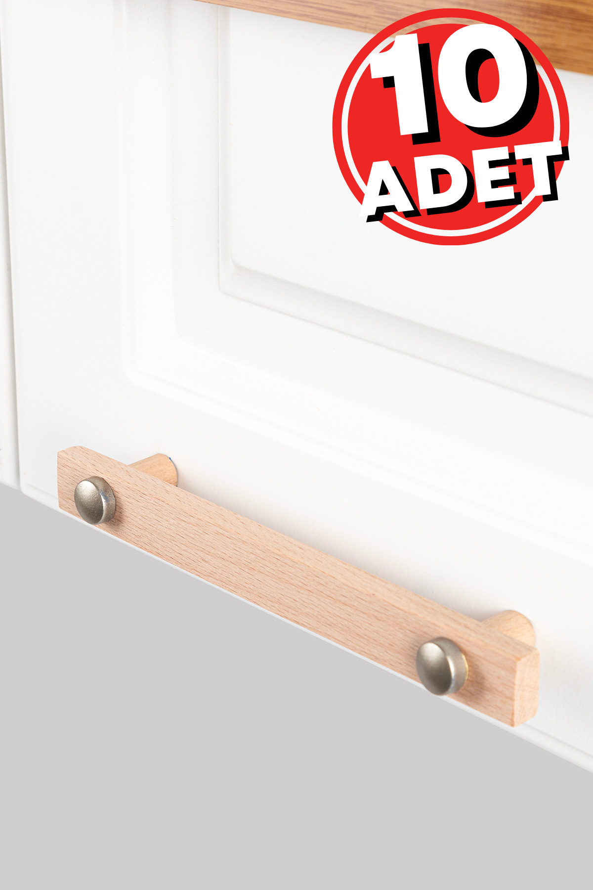 Cabinet Handle, 10-Piece - 160 Mm (16 CM) - Natural Wooden Handle, Drawer Handle, Kitchen Cabinet Handles
