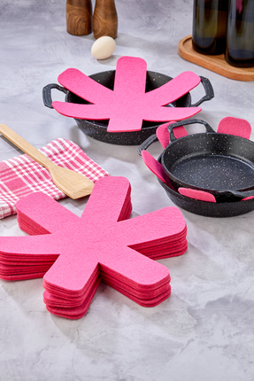 Self Power KALIN TAVA,TENCERE VE BORCAM KORUYUCU 6'LI SET ELYAF KEÇE FUŞYA