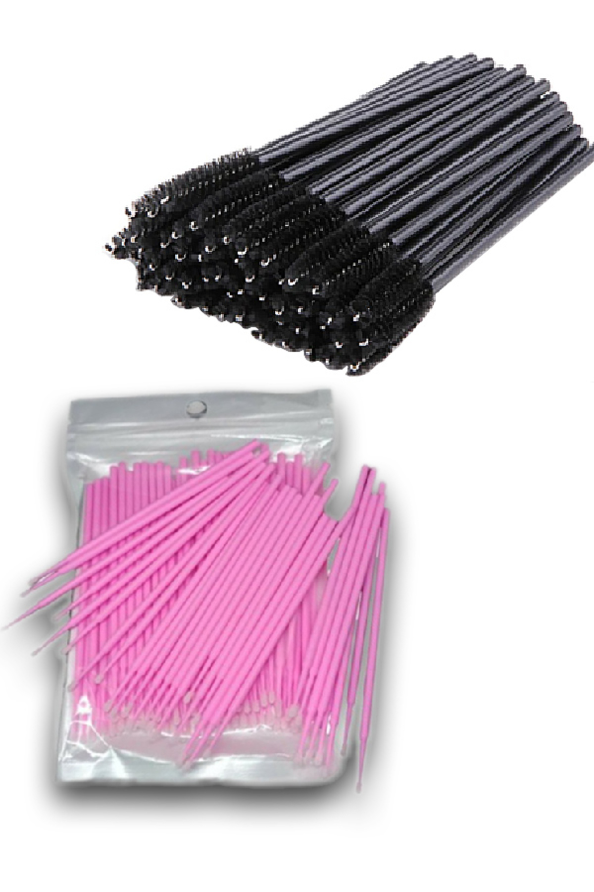 ARMONİKONYA set 100 Adet Microbrush 50 adet Fırça Microblading Kalıcı Makyaj Için Kaş Kirpik Fırçası Kaş Fırça