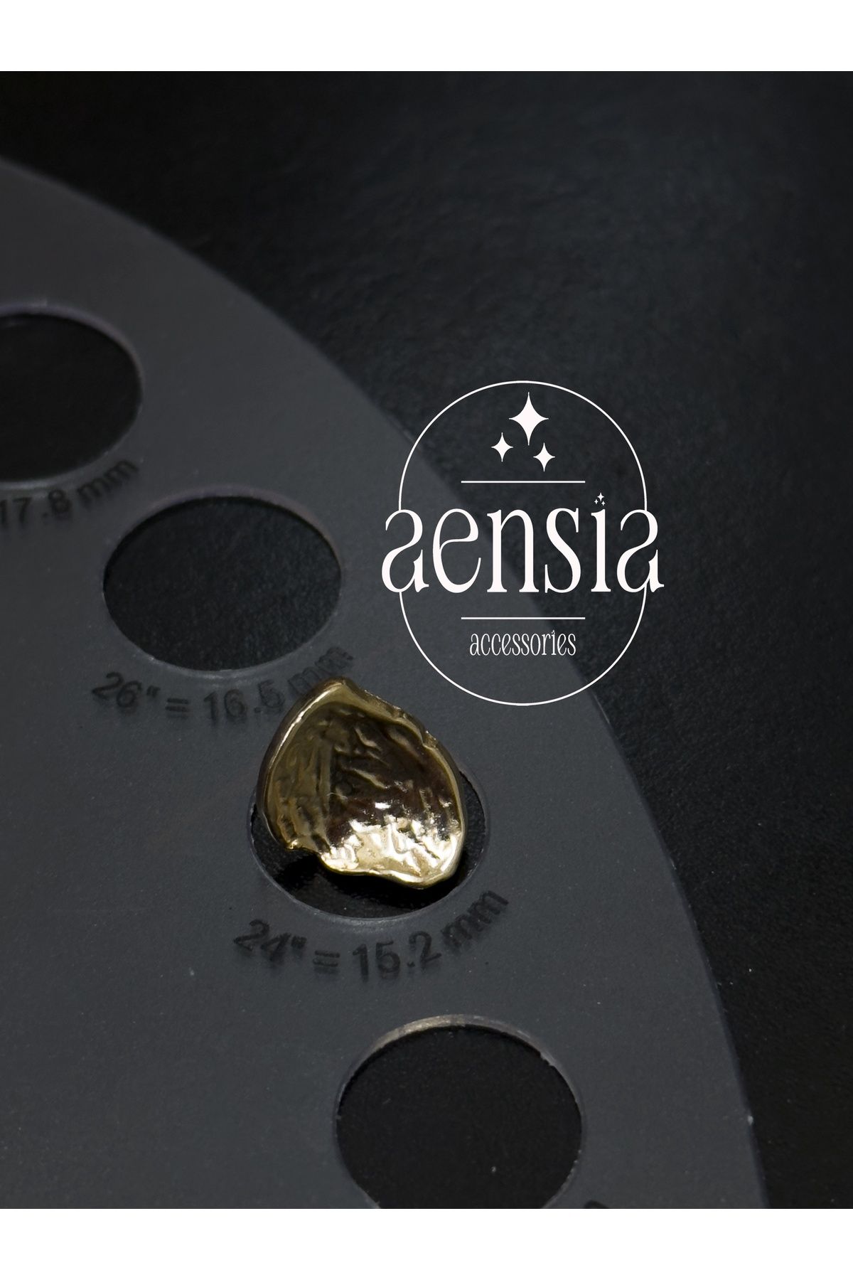 aensia-Light Gold Wrinkled Asymmetric Curved Shell Model Metal Coat Jacket Button - Set of 12 (6 Large + 6 Small) 6