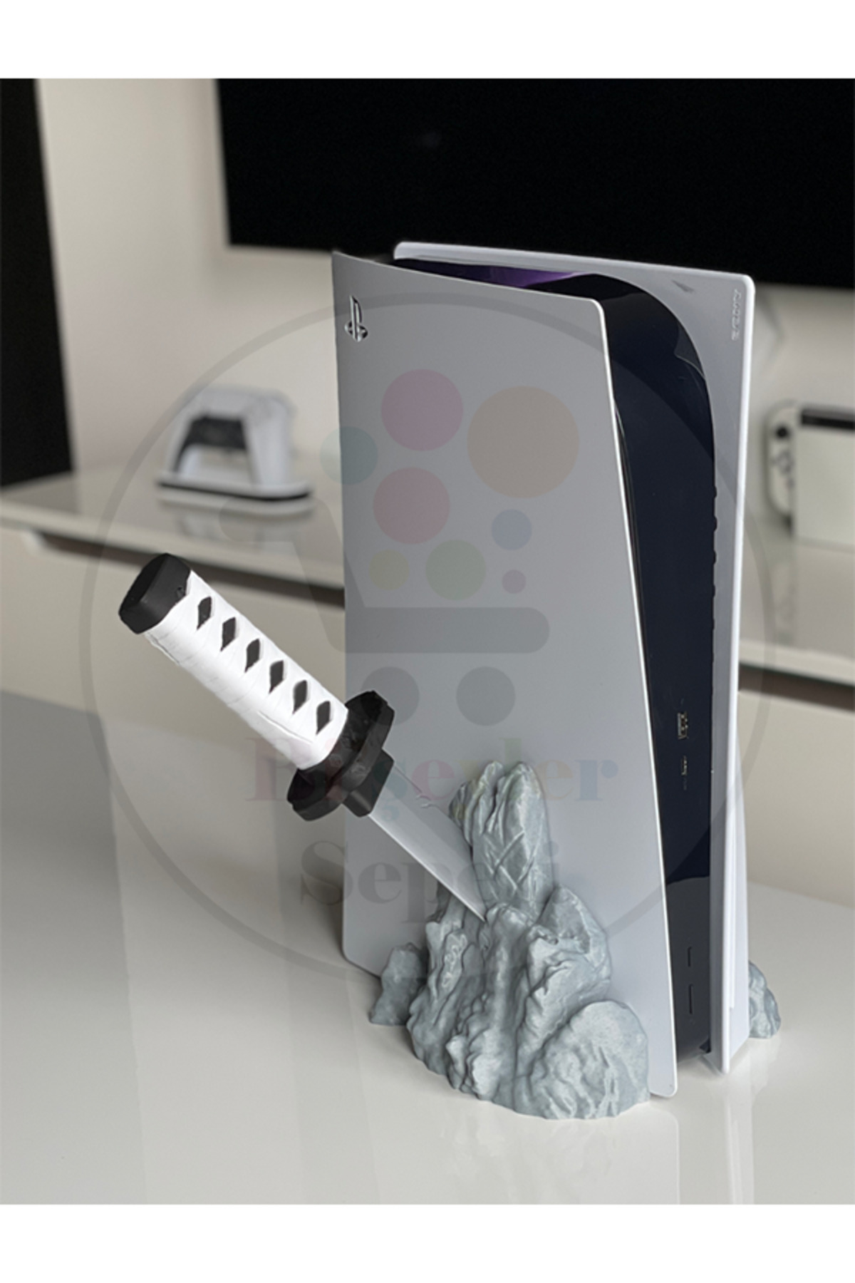 Ps5 Fat Playstation 5 Disc Edition Dikey Stand Katana Dekoratif Aksesuar Dikey Stand 4