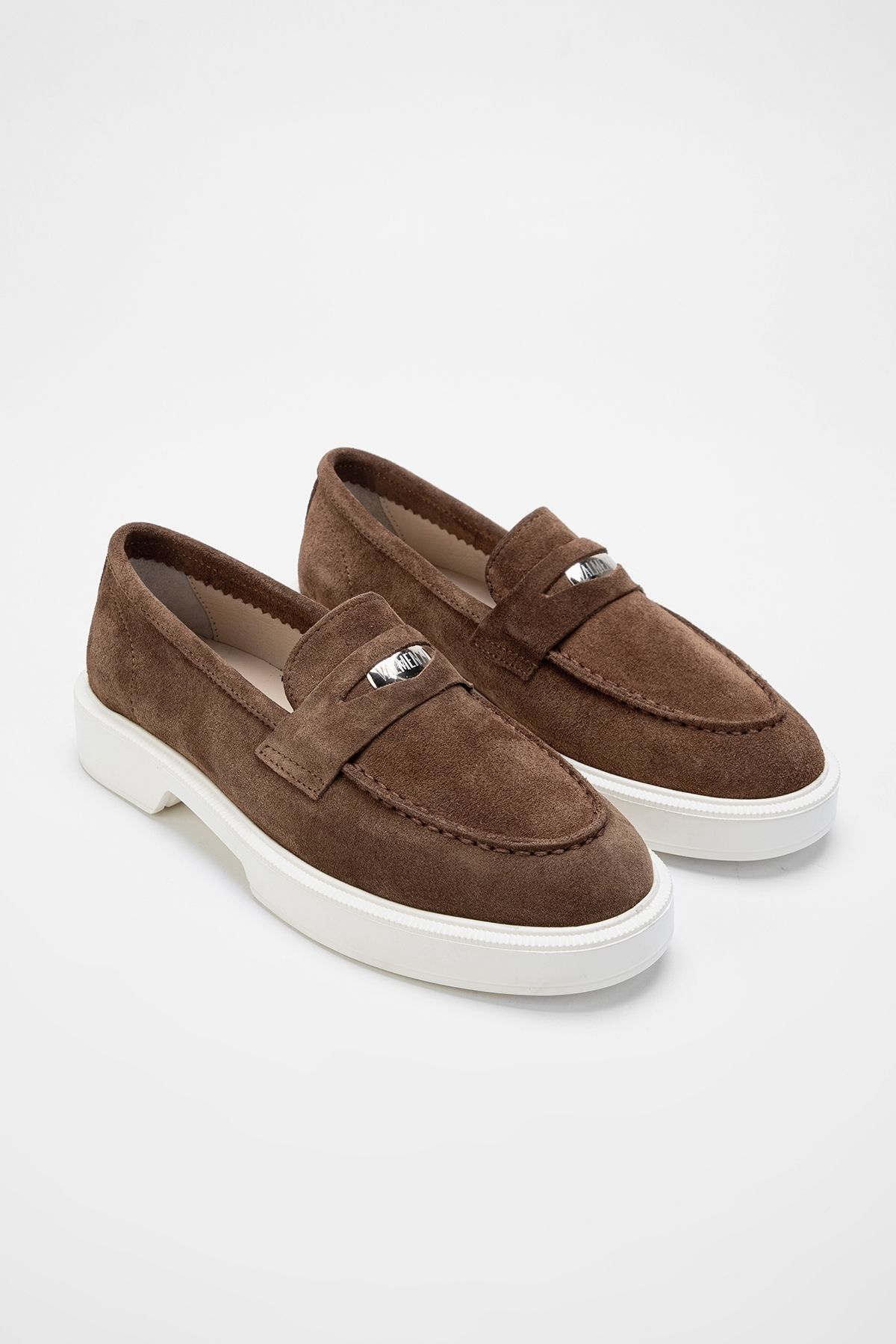 Valmenti-Aegis Women's Tan Suede Genuine Leather Loafer Shoes 2