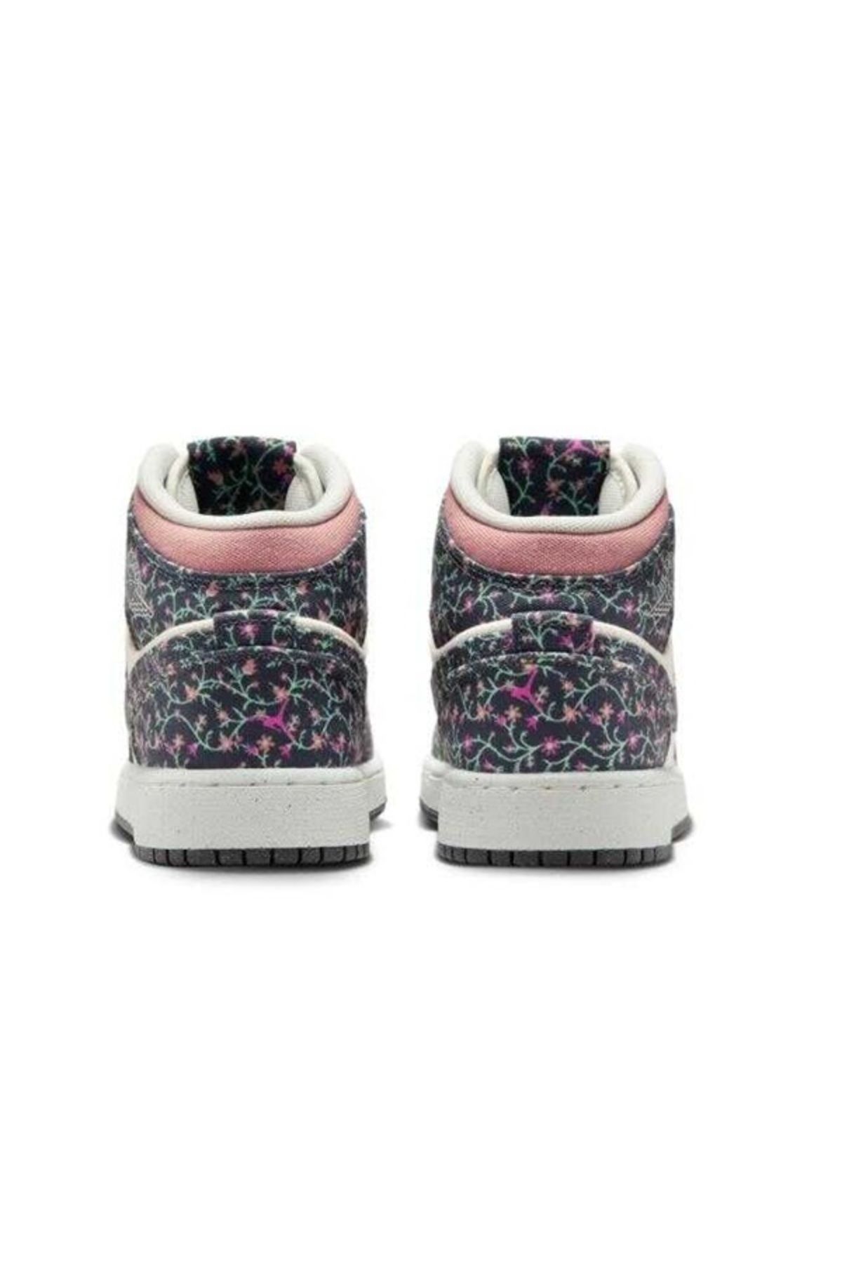 Nike Nike كفش بسكتبال زنانه مدل Air Jordan 1 Mid SE Gs Floral Canvas