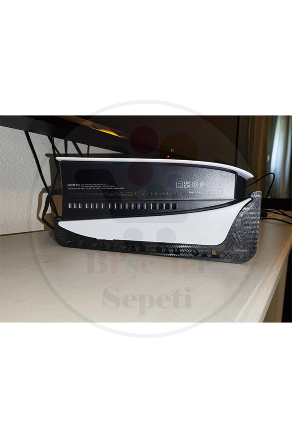 PS5 Slim Playstation 5 Slim Disc Horizontal Yatay PS Logolu Stand Aksesuar -BEYAZ RENK 2