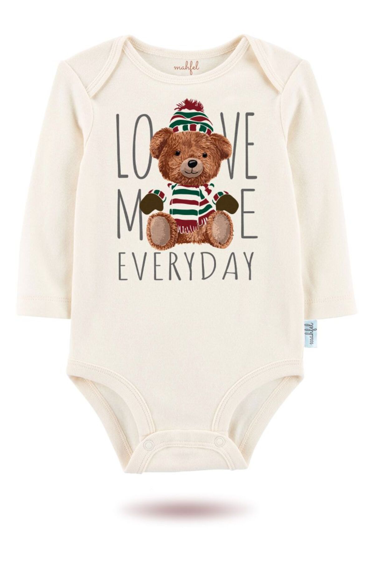 بادی نوزادی پسرانه – دخترانه بژ MAHFEL | uzun-ekru-bej15-16 اورجینال - تصویر 2