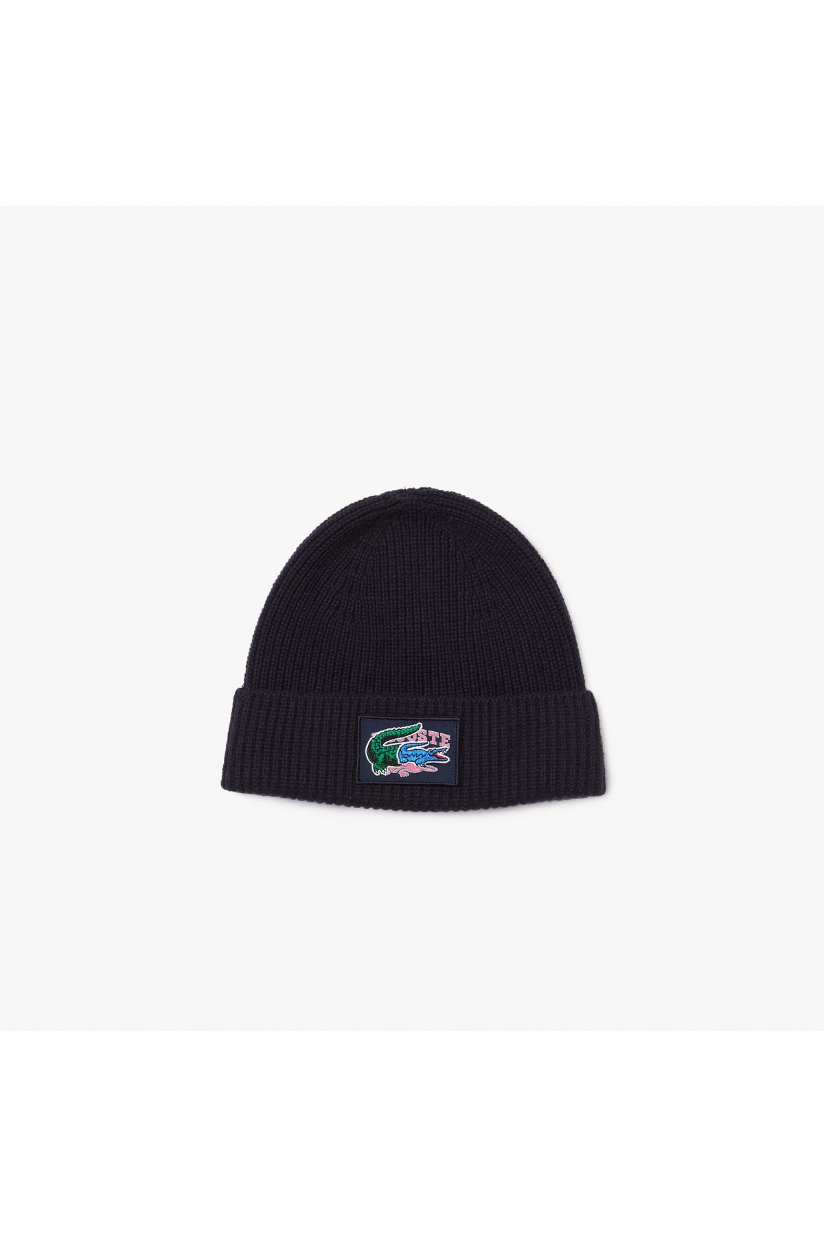 Lacoste-مجموعة قبعة صوفية مطبوعة باللون الأزرق الداكن للجنسين من Holiday 3