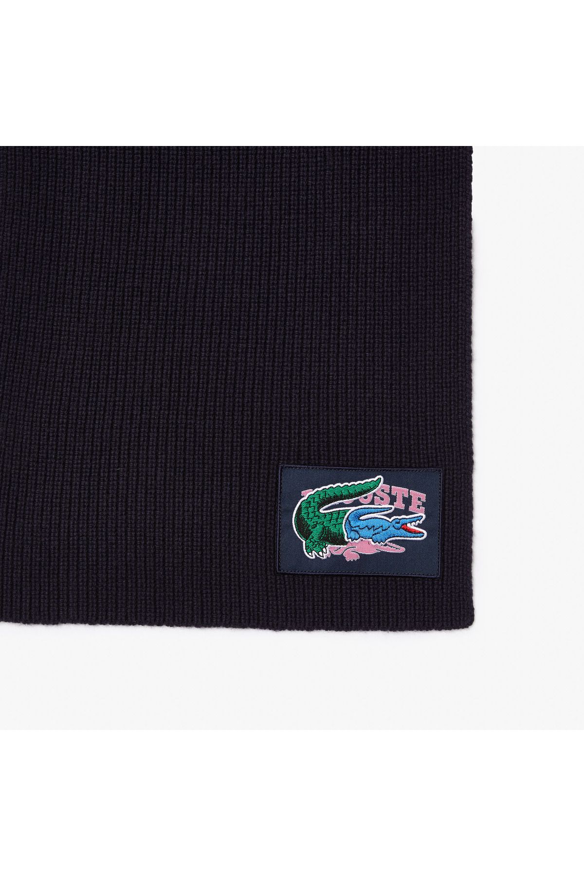 Lacoste-مجموعة قبعة صوفية مطبوعة باللون الأزرق الداكن للجنسين من Holiday 5