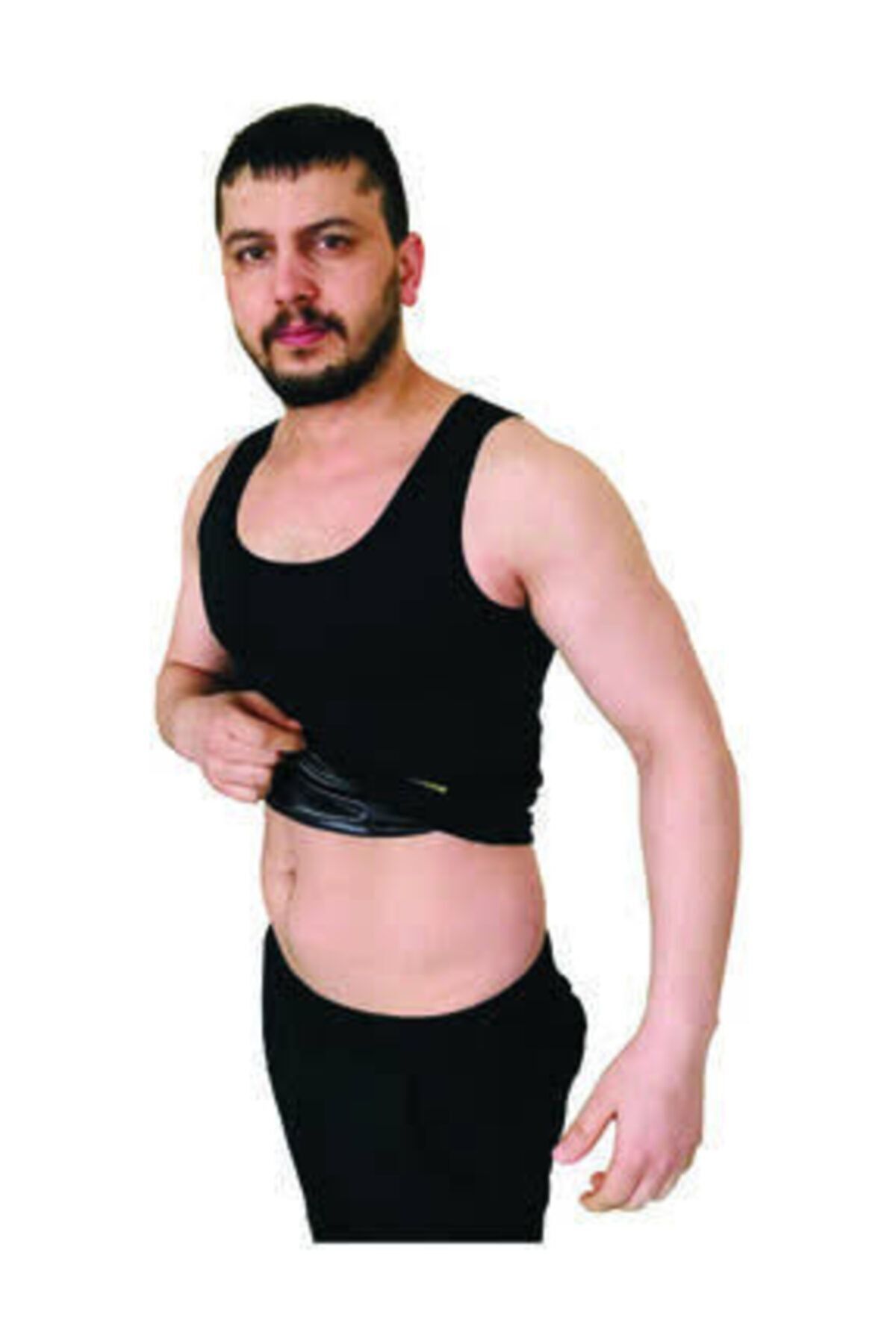 HOT POWER Costum De Saună Pentru Transpirație Termică Neagră Pentru Bărbați Unisex - S