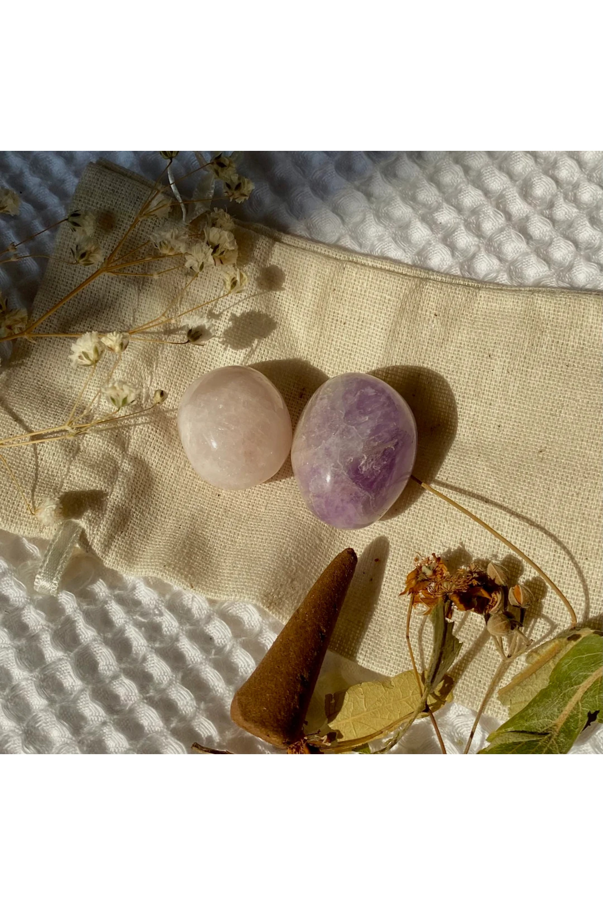 Elifsu Jewelry Ametist Pembe Kuvars 2’li Set Doğal Taş