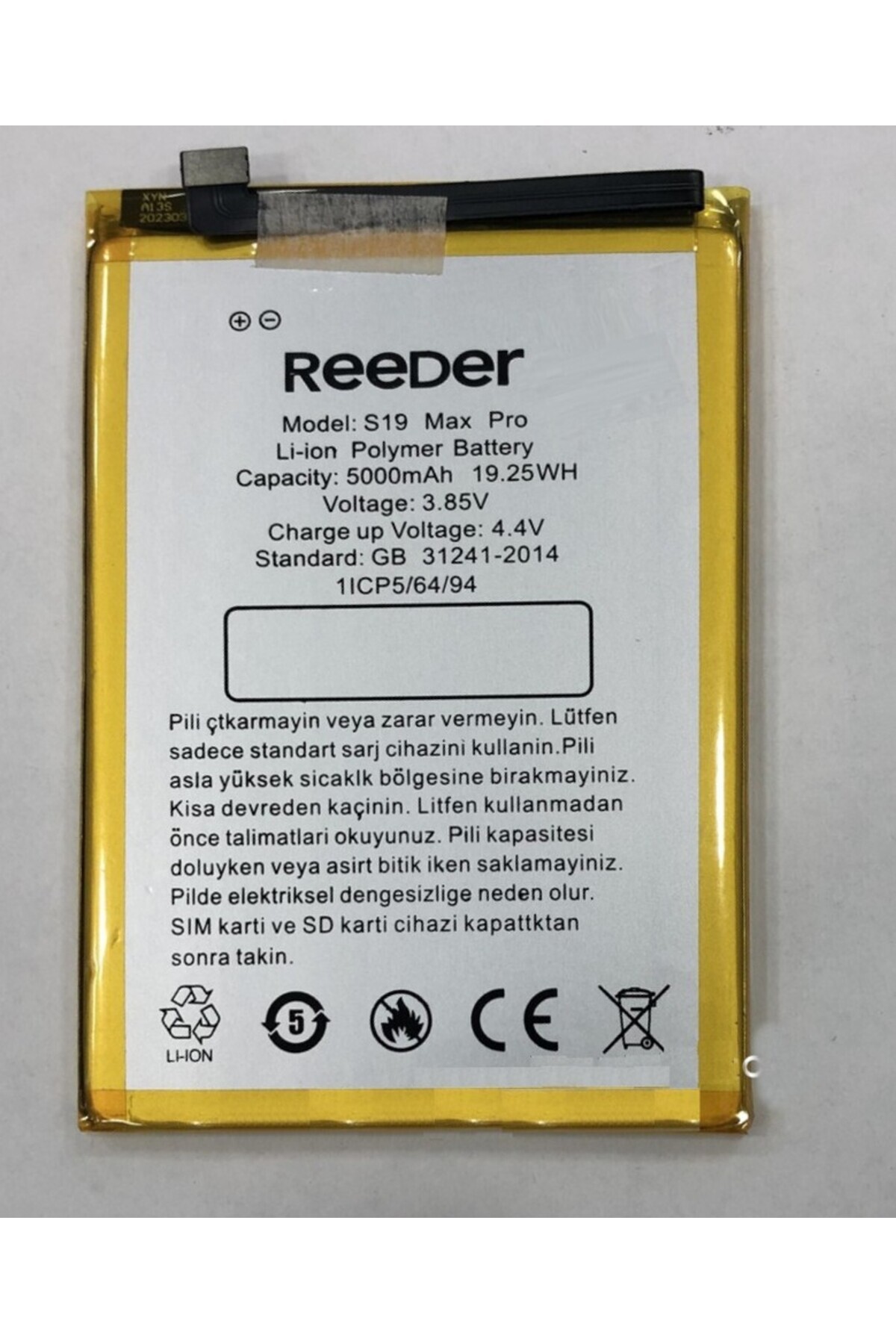indirimplus Reeder S19 Max Pro Batarya