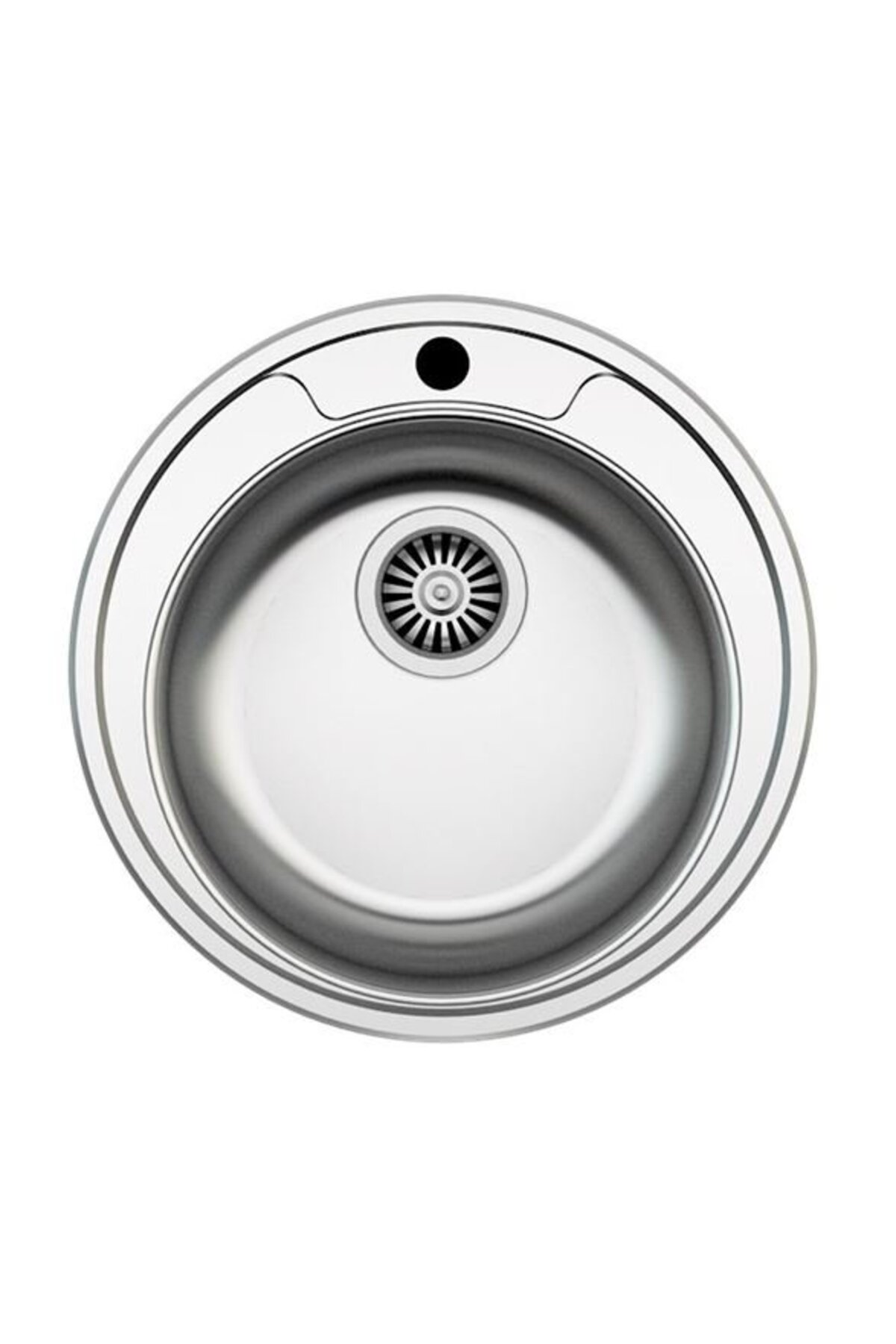 Genel Markalar Kromevye  Blx-01 Yuvarlak Çelik Evye Dekorlu Tezgaha Sıfır Dokulu (0.80 mm) DEKORLU