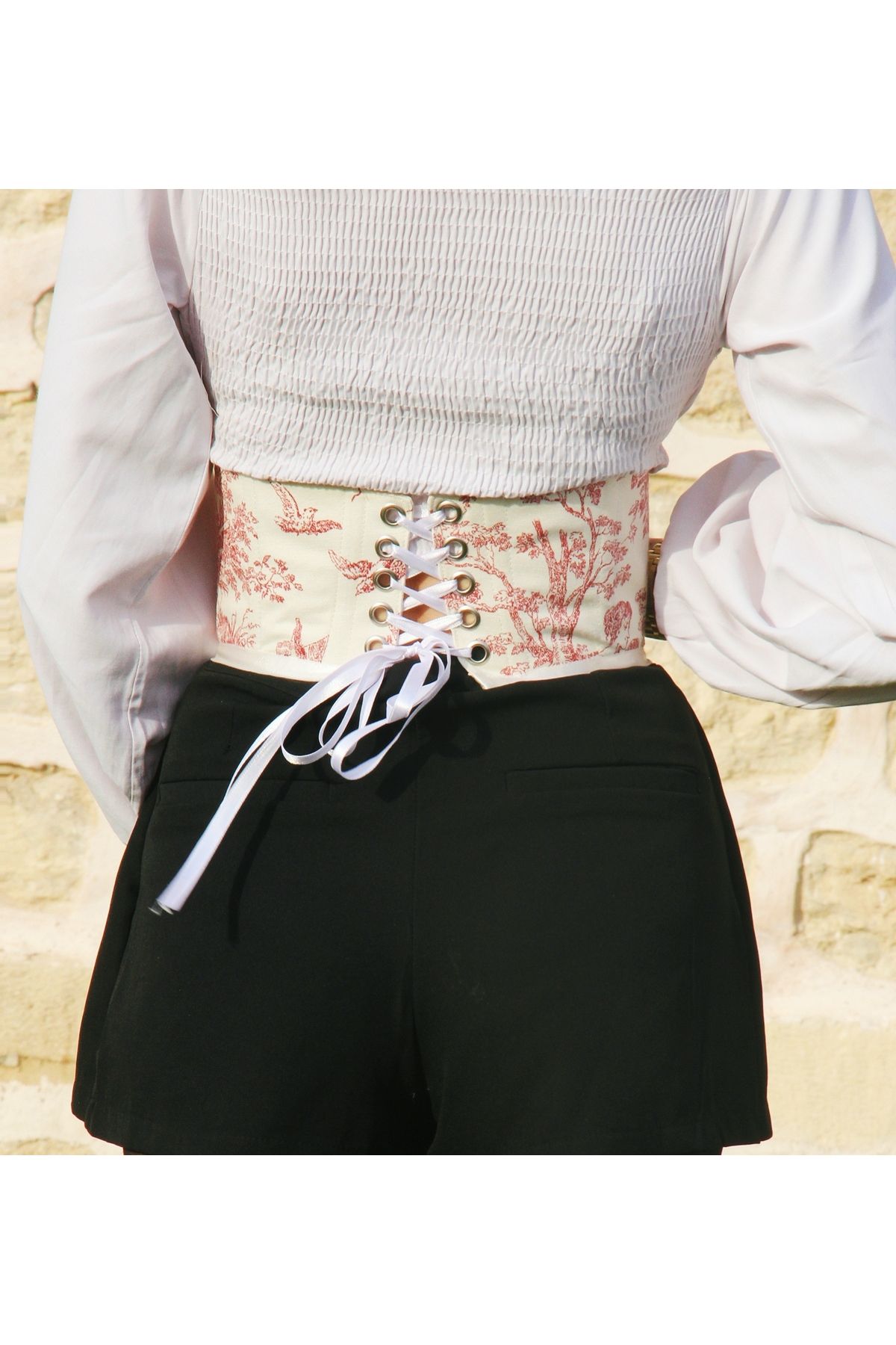 KSDESIGN-tile pattern underwire waist corset belt 2