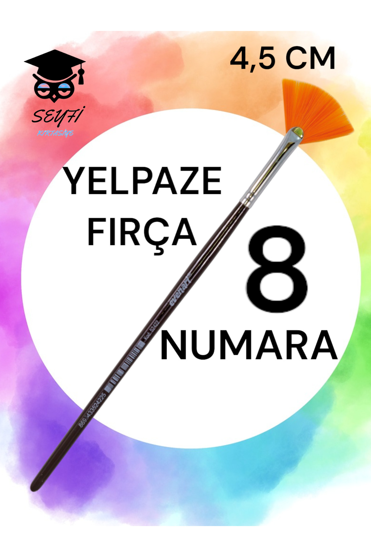 SEYFİKİRTASİYE YELPAZE FIRÇA 8 NUMARA 4,5 CM GENİŞLİK