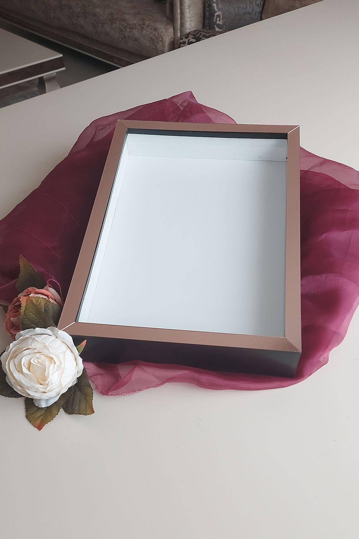 25x35 Cm Deep Memory Frame! New Fashion Rose Boxes! Engagement Flower Design!
