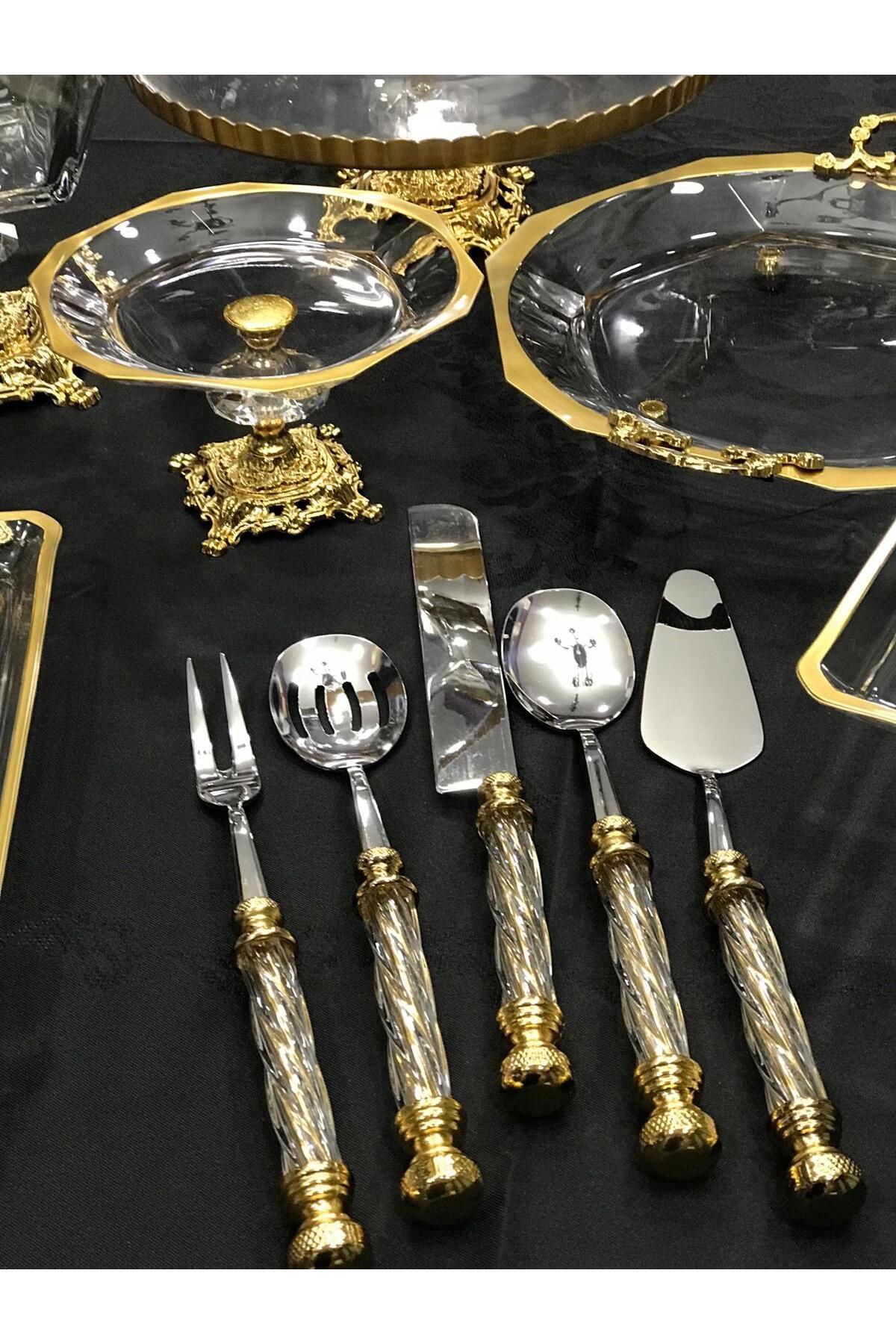 Santara-Avangard Gold Casting Leg Magnificent Set Composed of 6 Presentation and Special Design 5-Piece Service Set 2