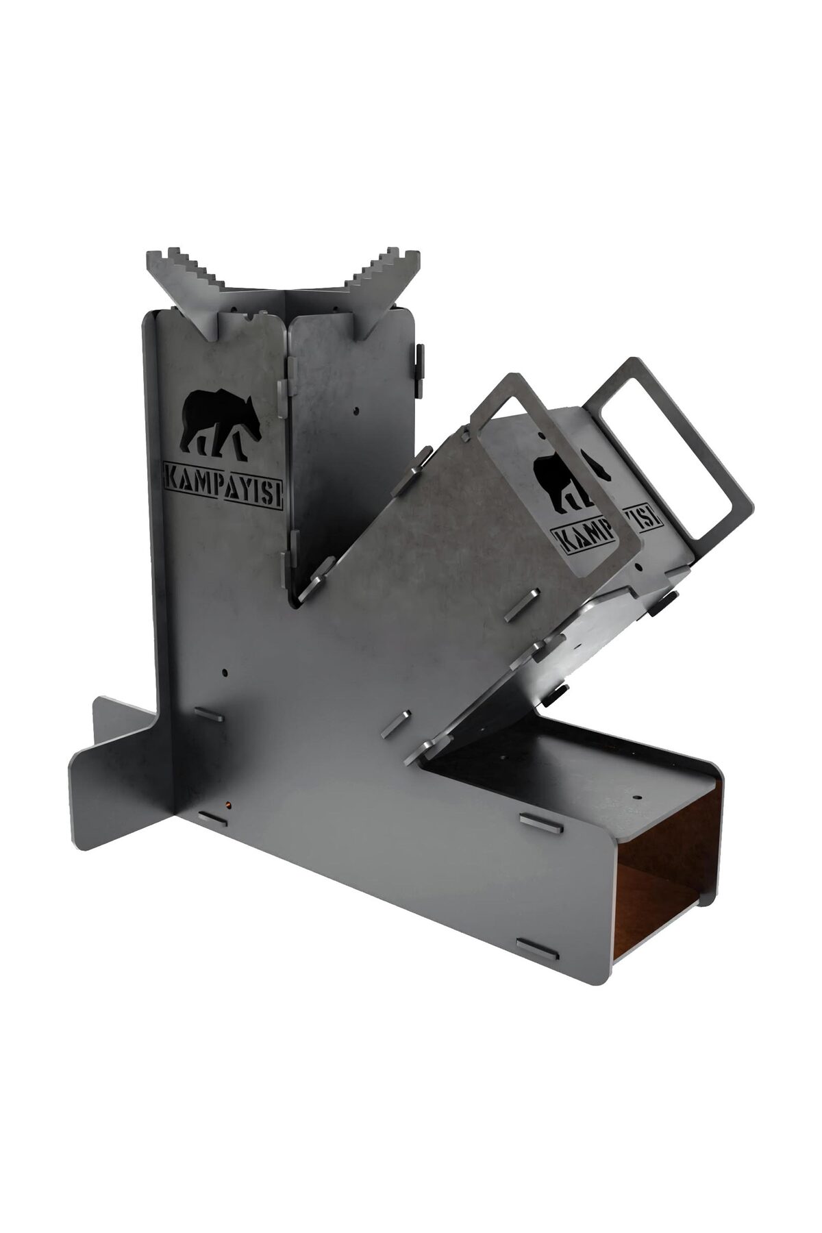 Kamp Ayısı ® NordiFyr™ Roket Soba: Katlanabilir Taşıma Çantalı Kamp Ocağı