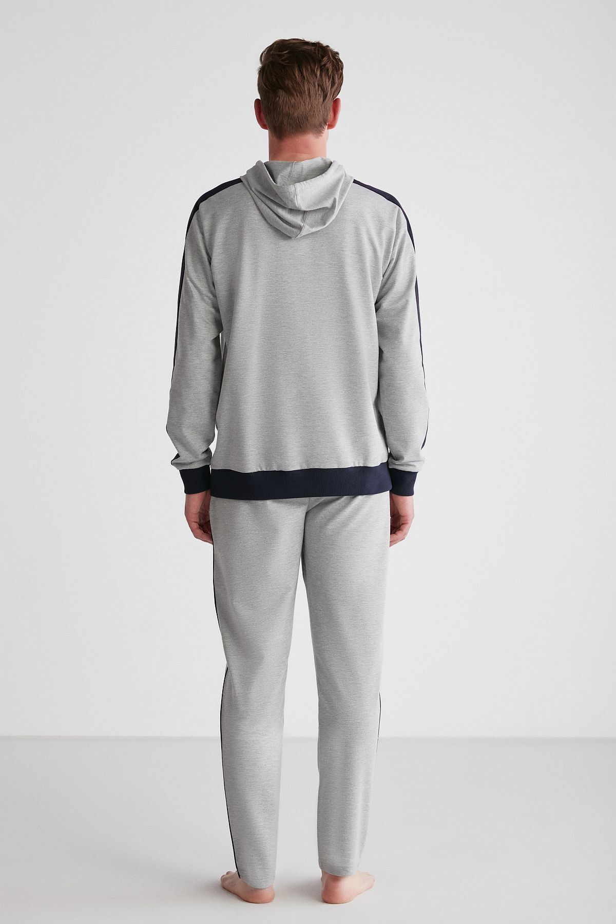 U.S. Polo Assn. پولو اسن ایالات متحده ست لباس خواب آستین بلند مردانه خاکستری ملانژ 18709 گریملنژ