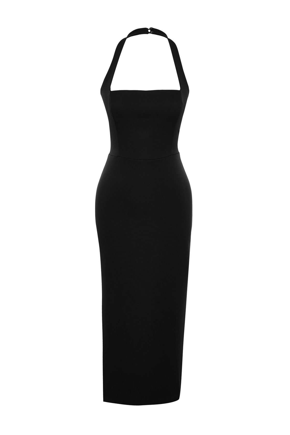 Trendyol Collection-Rochie neagră împletită pe corp TPRSS24EL00136 6