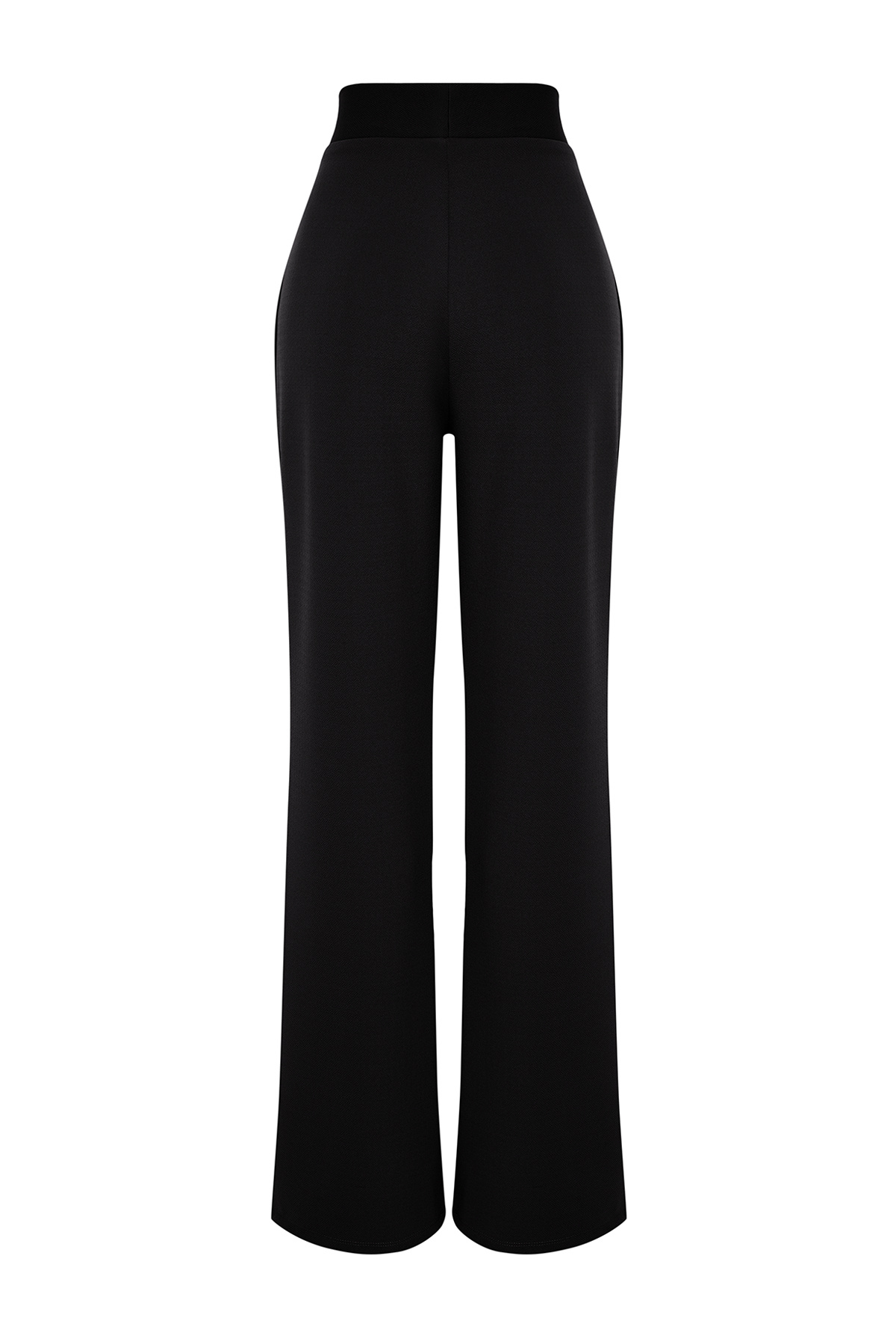 Trendyol Collection-Relaxed Fit Black Knitted Palazzo Trousers - Pleated Wide Leg TWOSS24PL00038 7