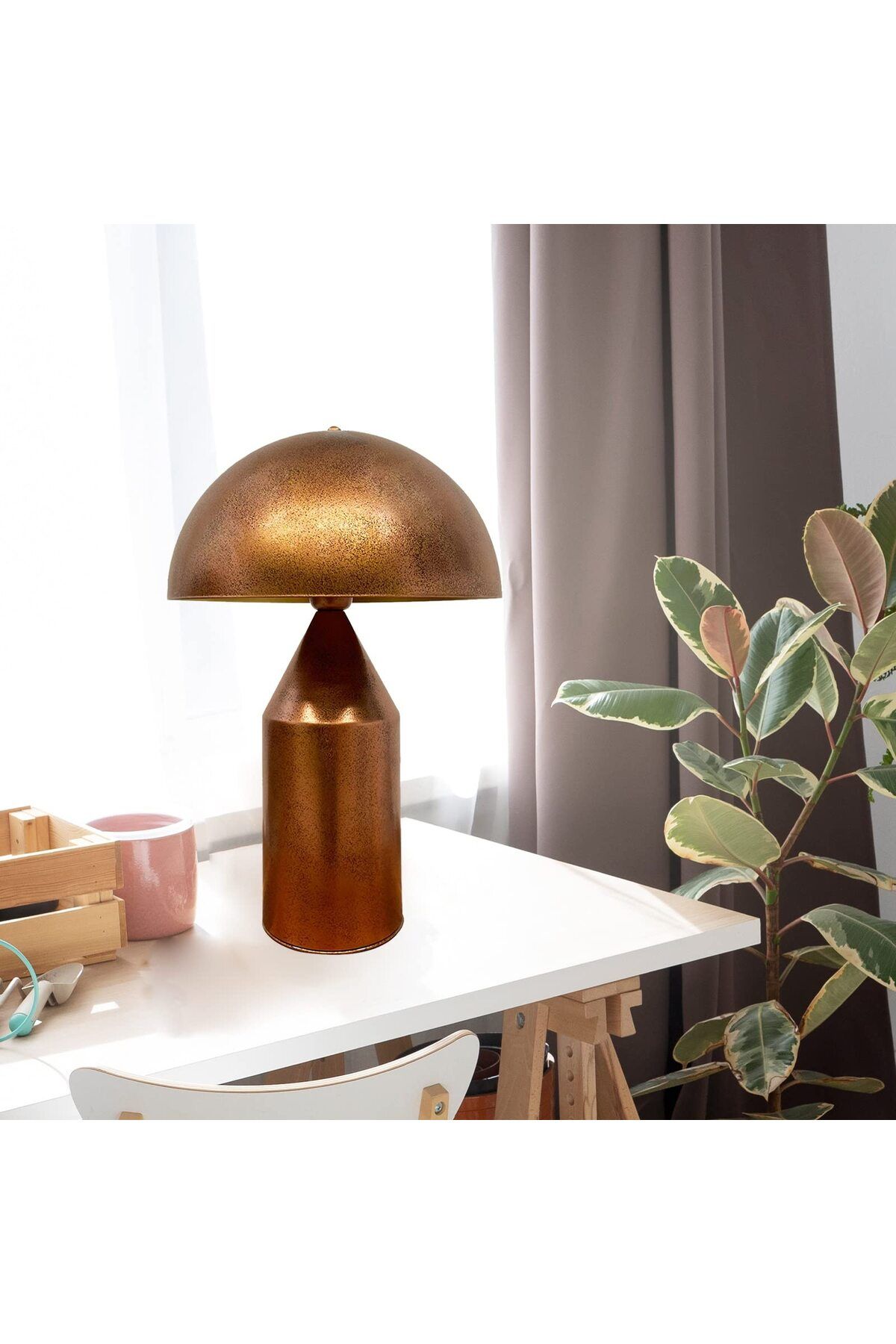Bamyum-Lipeo Tischlampe Kupfer 30cm, Pilzlampe Metalllampe 1