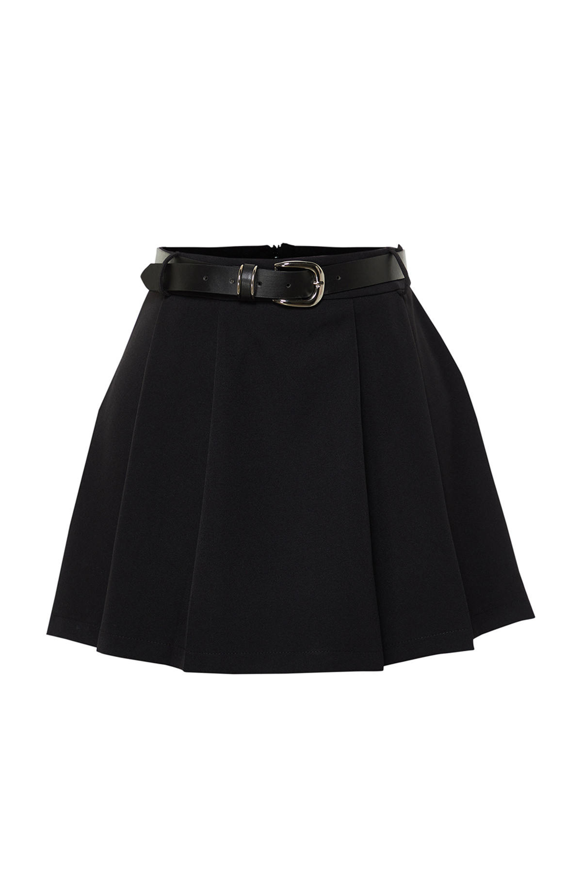 Trendyolmilla  Siyah Kemerli Mini Dokuma Şort TWOSS24SR00050 - Görsel 7