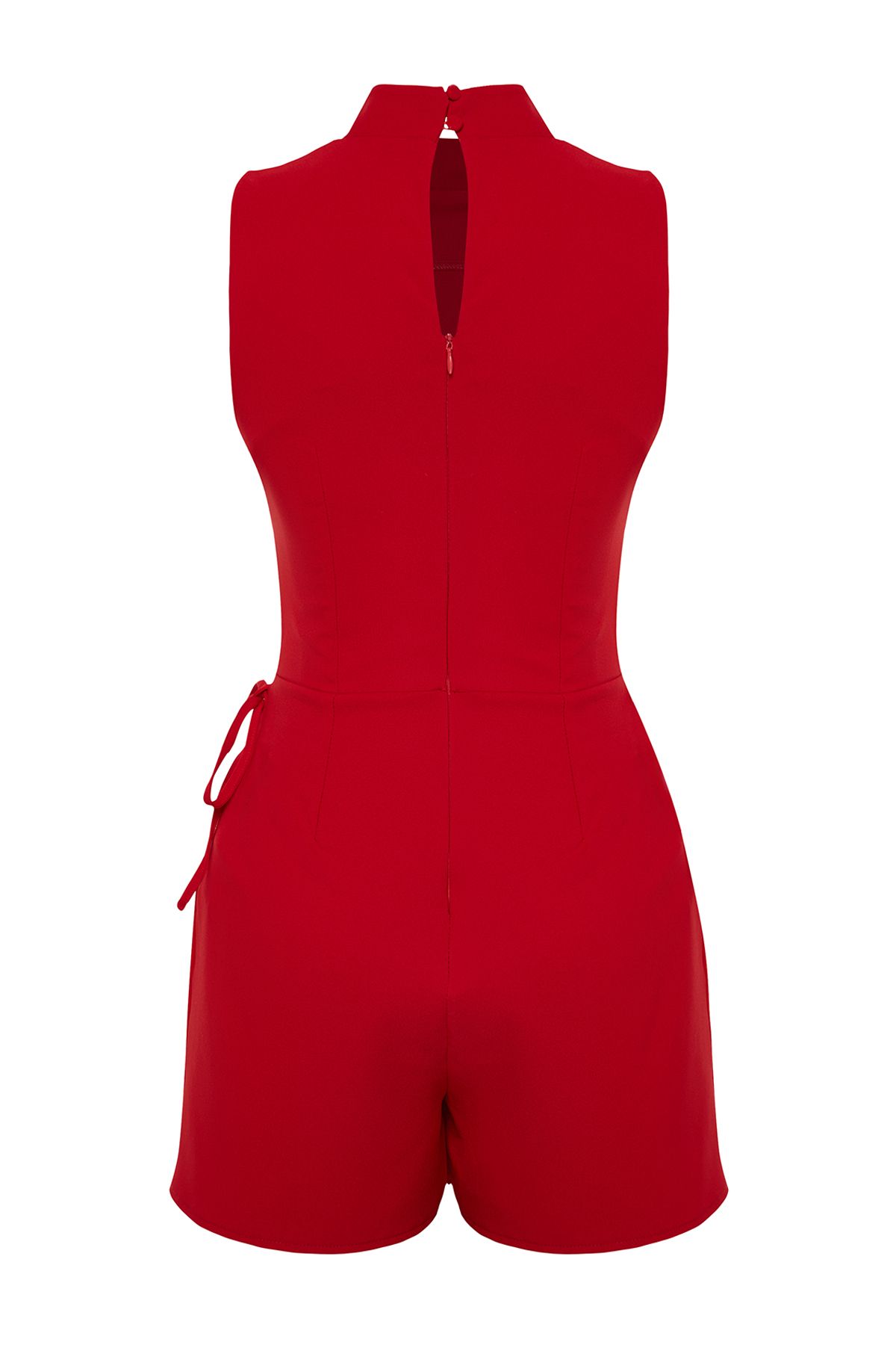Trendyol Collection-Roter Overall mit gewebtem Mini-Shorts und Rock und Krawatte und detailliertem Ausschnitt TWOSS24TU00038 8