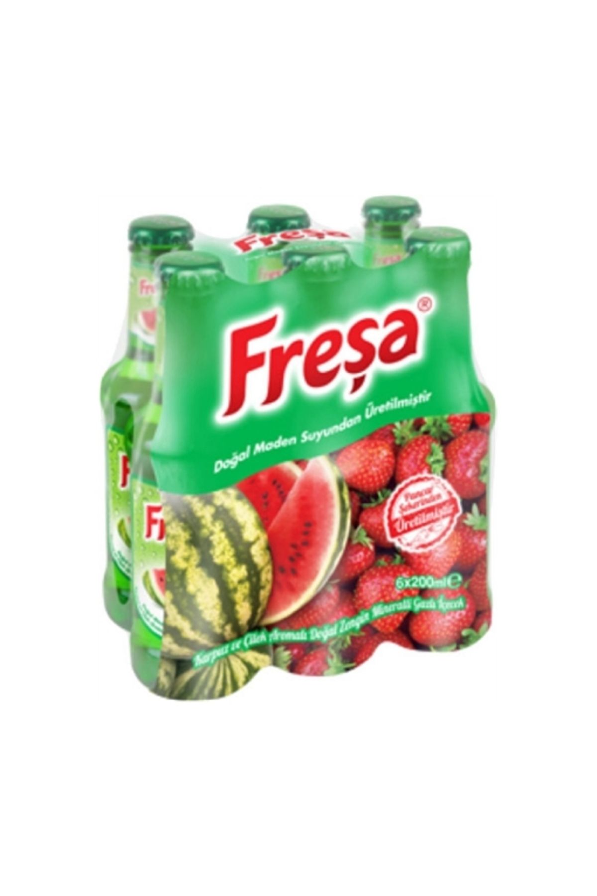 EKER Fresa Karpuz-Çilek Aro. Dog. Maden Suyu 6x200 ml. (meyveli soda) (2'li)