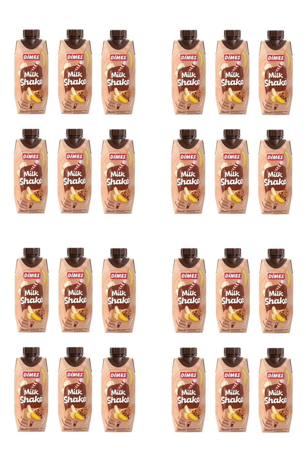 Dimes Milkshake Çikolata Ve Kurabiye Aromalı Muzlu 310 Ml X 24 Adet