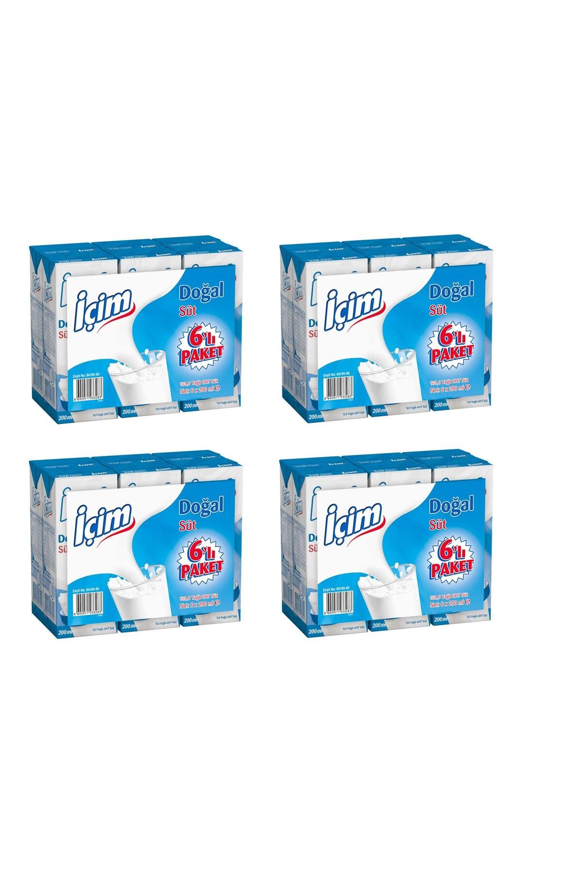 İçim Sade Yağlı Süt 200 Ml X 24 Adet