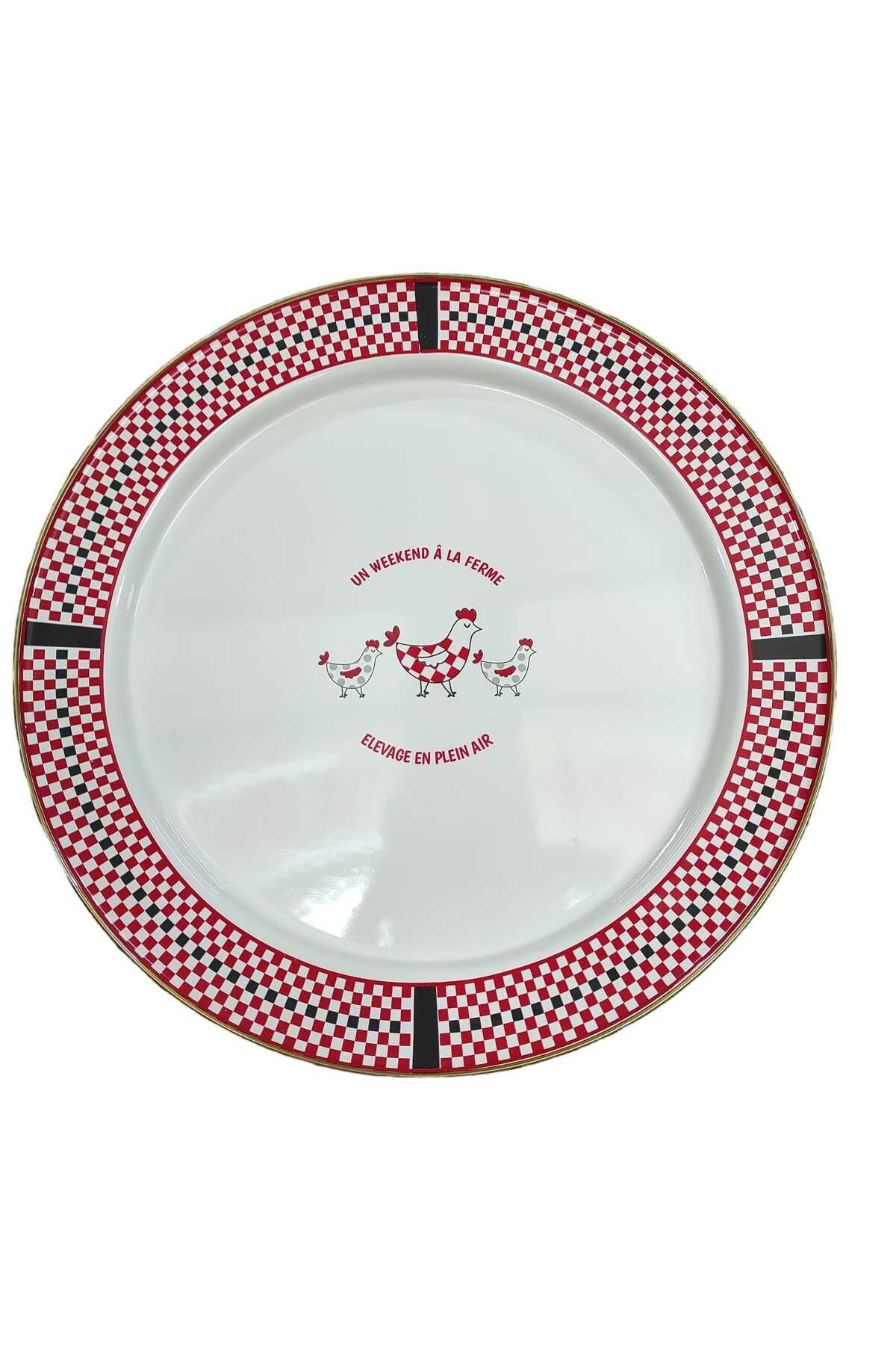 EMAYE SUNUM TEPSİSİ SİNİ   44 CM VİNTAGE