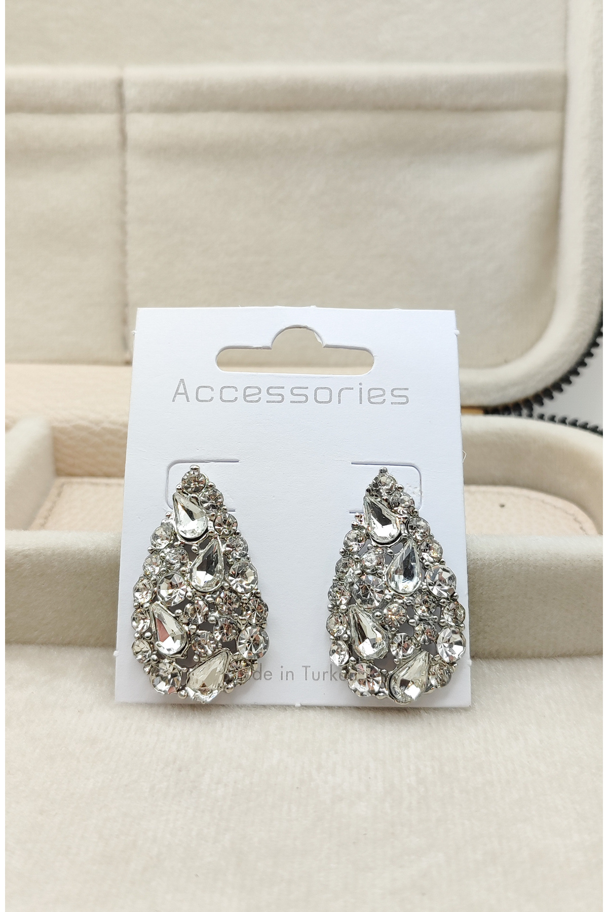 Damla Zirkon Taşlı Abiye Küpe