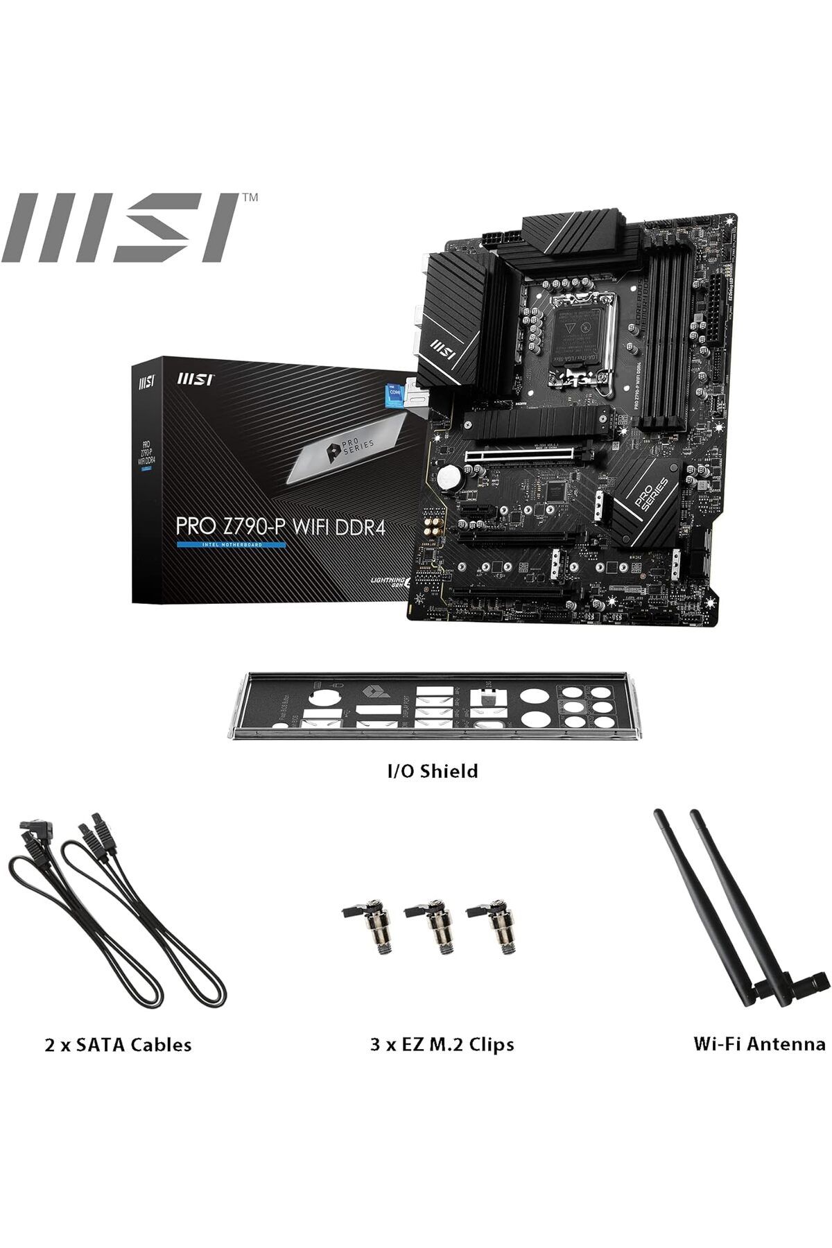 MSI-Mb Pro Z790-p WiFi Ddr4 Socket 1700 Ddr4 5333mhz(OC) PCI-e Gen4 M.2 Usb3.2 Dp HDMI 1x2.5g Lan Wi- 7