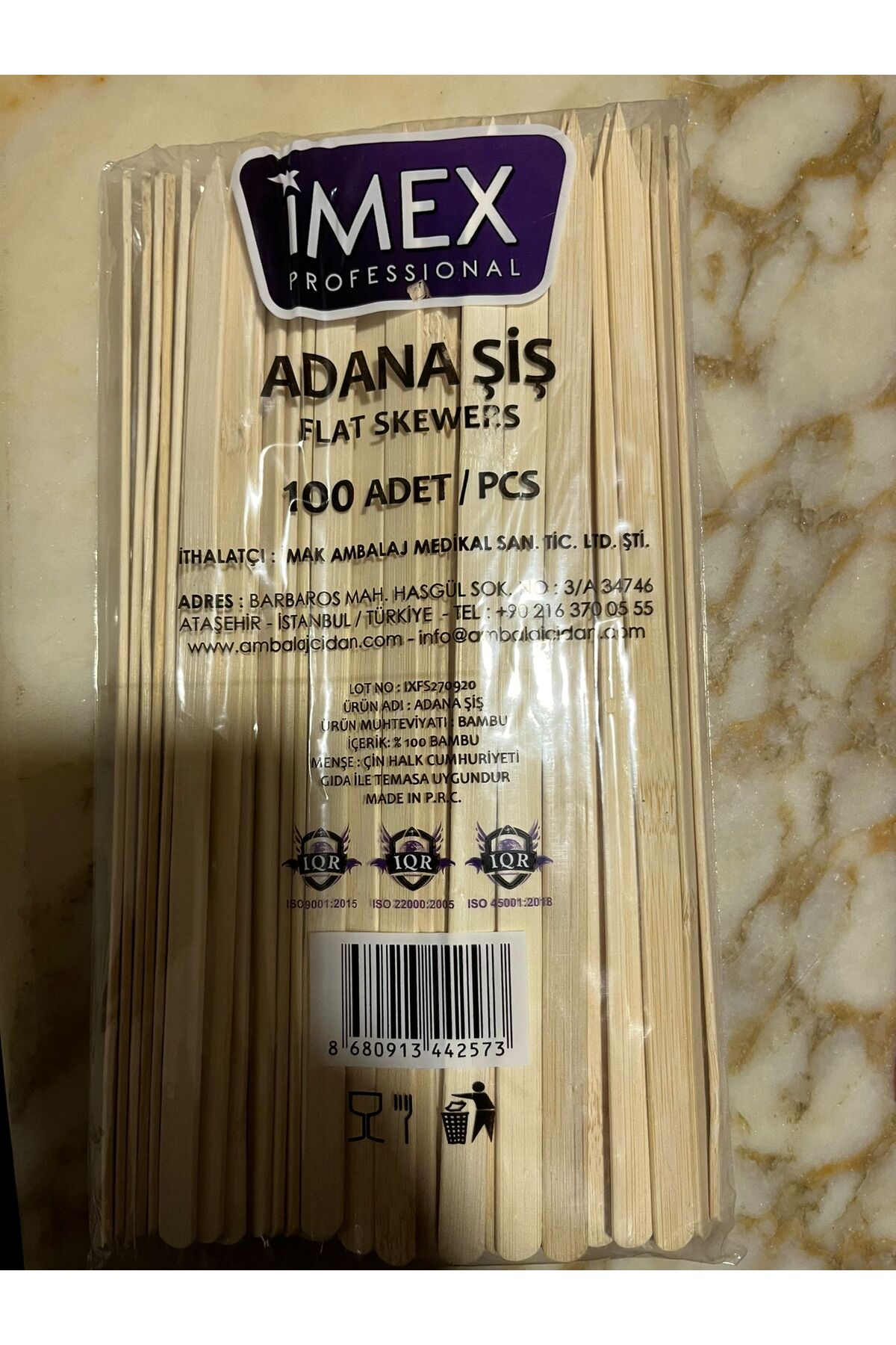 Astel Adana Kebap Geniş Çöp Şiş Çubuğu 100 Adet