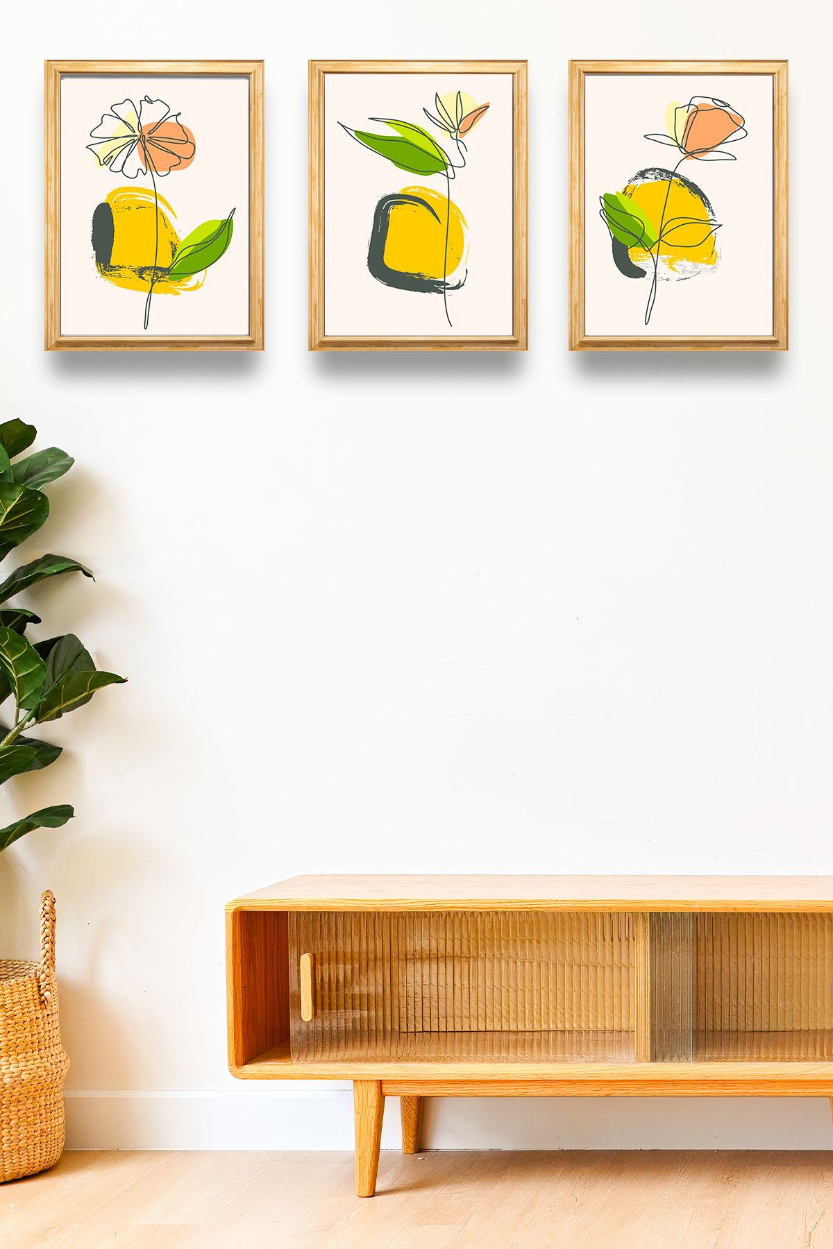 Nod Model De Pictură Elegantă Cu Aspect De Cadru Din 3 Piese, Sufragerie, Hol, Birou, Decor De Perete Pentru Dormitor - 20 x 30