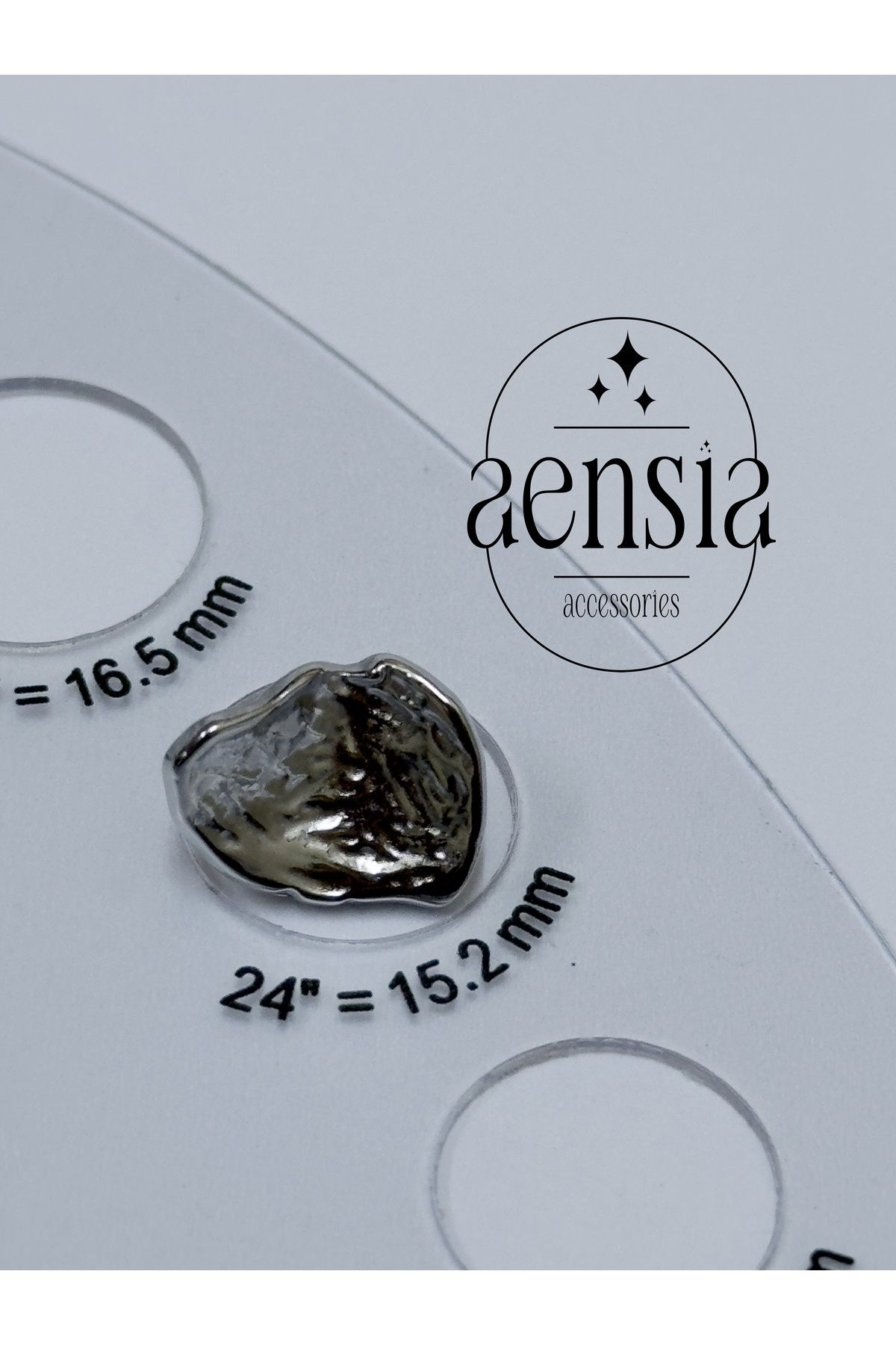 aensia-Silver Wrinkled Asymmetric Curved Shell Model Metal Coat Jacket Button - Set of 12 (6 Large + 6 Small) 6