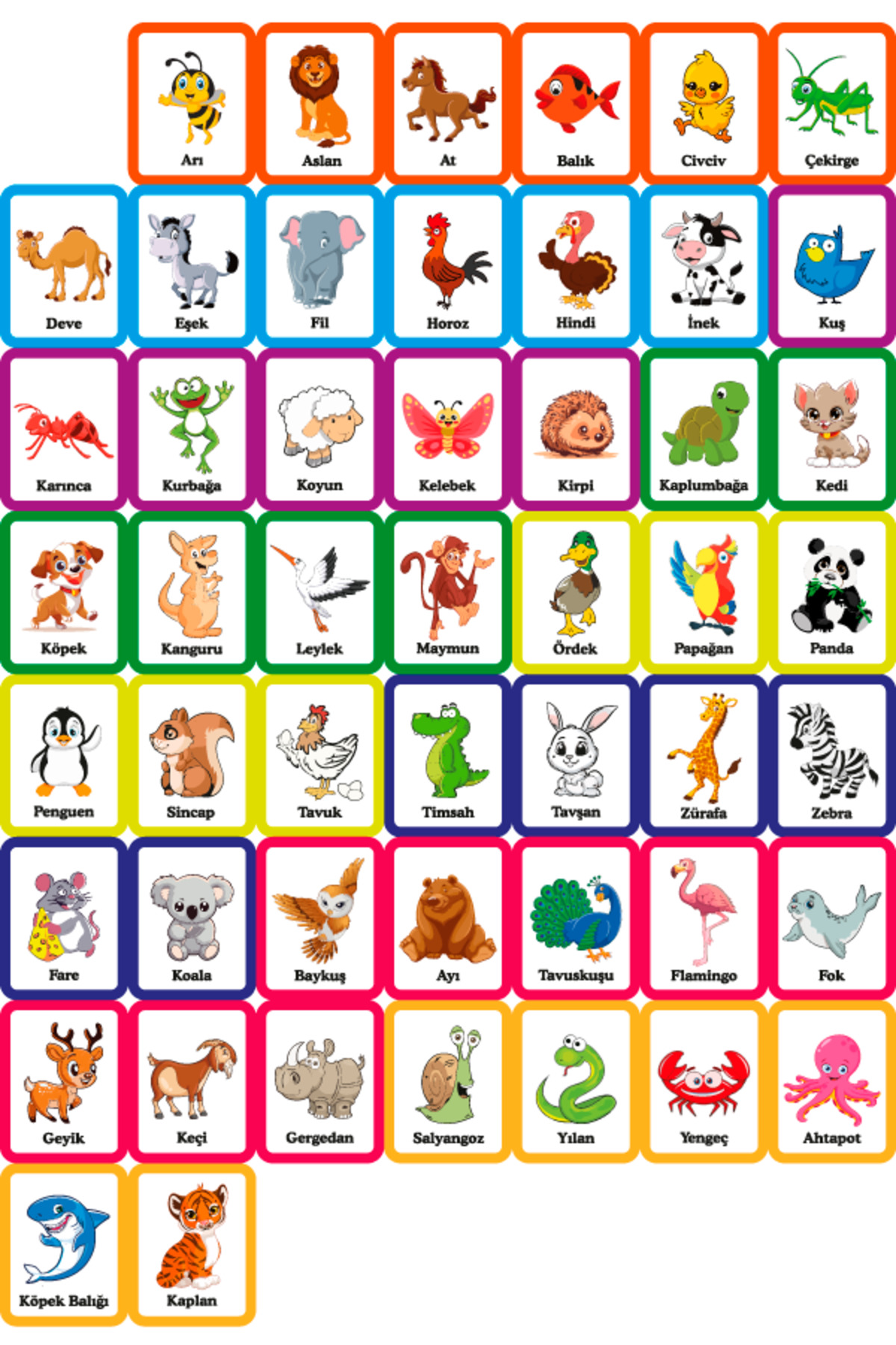 anu kids let's play Zeka Kartları Ilk 50 Hayvan Figürleri Eğitim Seti Bebeğimin Ilk Zeka Kartları Eğitici Kartları fotoğrafı 5 (önizleme)