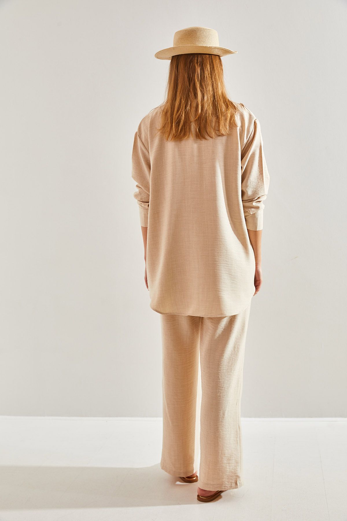 Bianco Lucci-Damen-Set aus Hose und Oberteil mit elastischem Bund 7