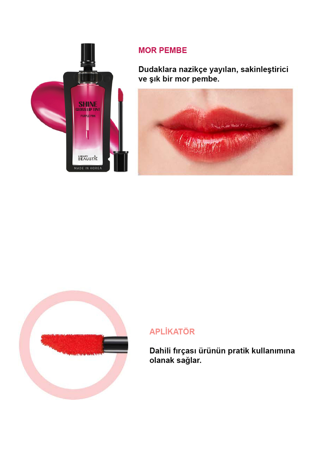 BEAUSTA Shine Gloss Lip Tint (Purple Pink) Fiyatı, Yorumları Trendyol