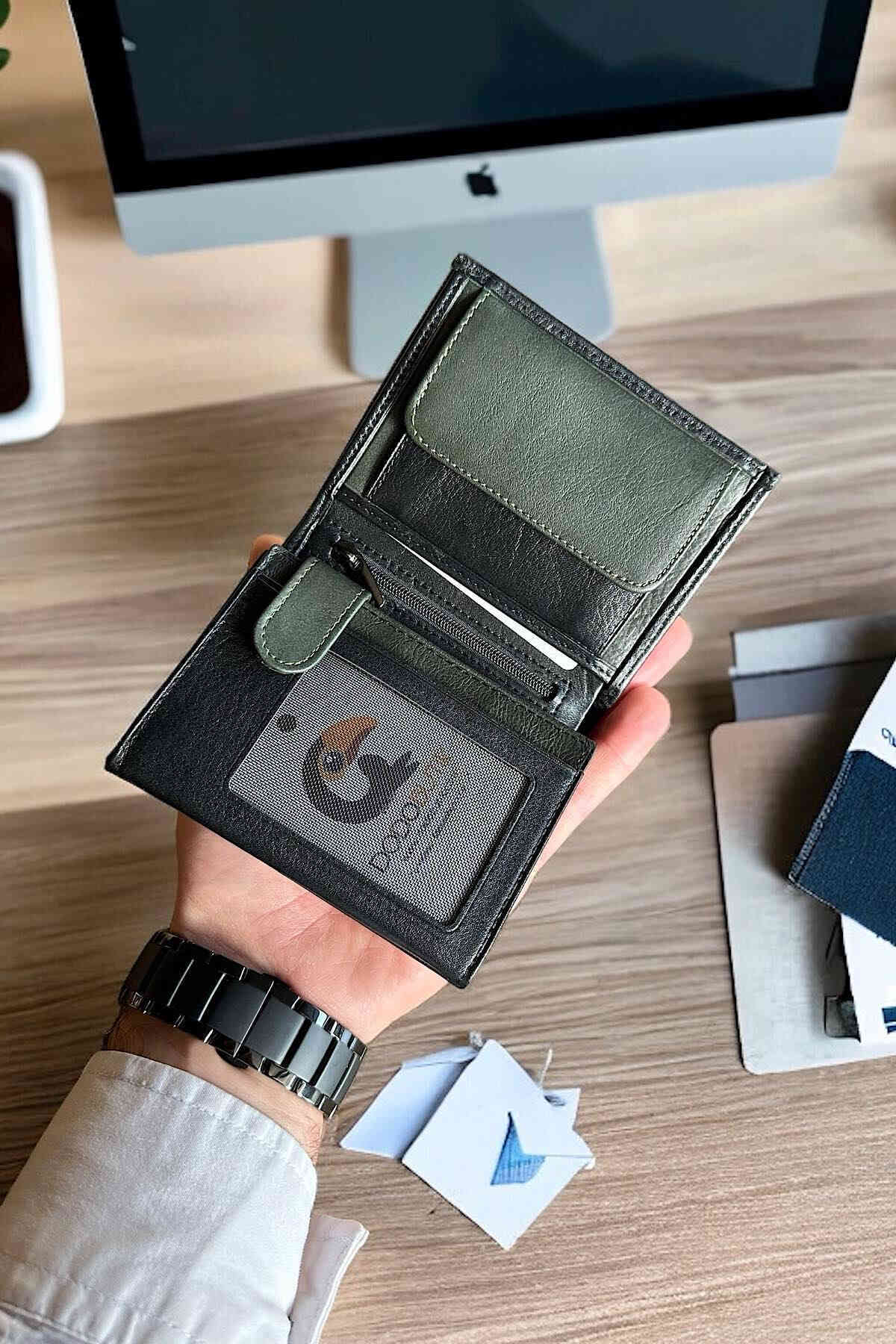 Genuine Leather Style Wallet (11.5cm X 9cm)