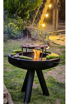 Uyumsal Döküm Vesta Izgaralı Ateş Çukuru - Ateş Çukuru - Bahçe Şöminesi - Man...