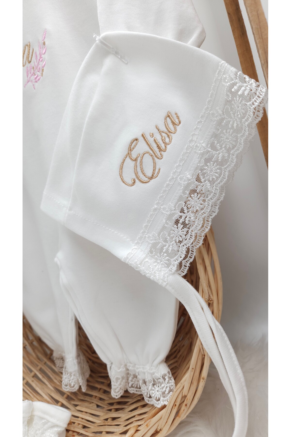 ست نوزادی دخترانه سفید gros shop | GRSATB07 اورجینال - تصویر 4