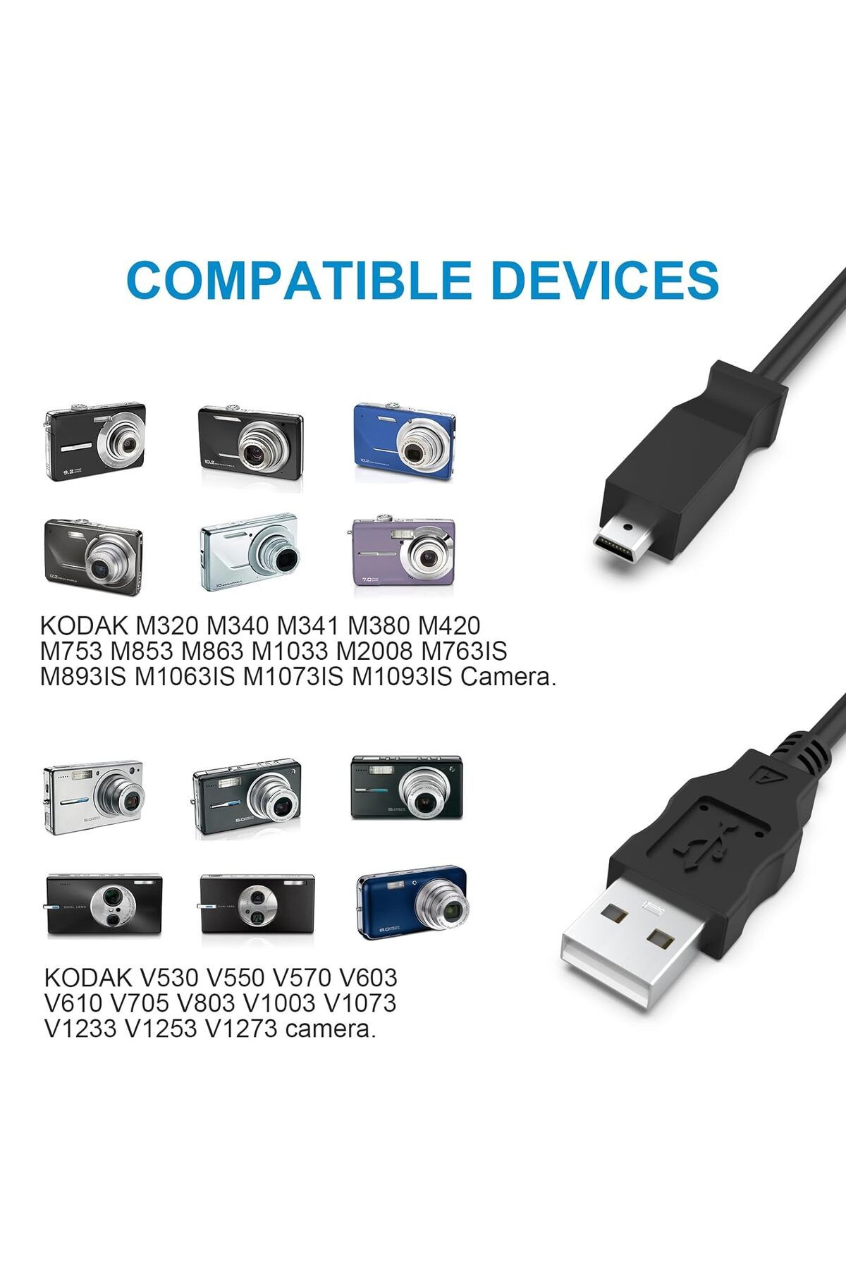 aogo Kodak Fotoğraf Makinası Kablosu USB U8 U-8 Kablo Data Kablo Kodak U-8  (U8) Easyshare USB Cable Fiyatı, Yorumları - Trendyol