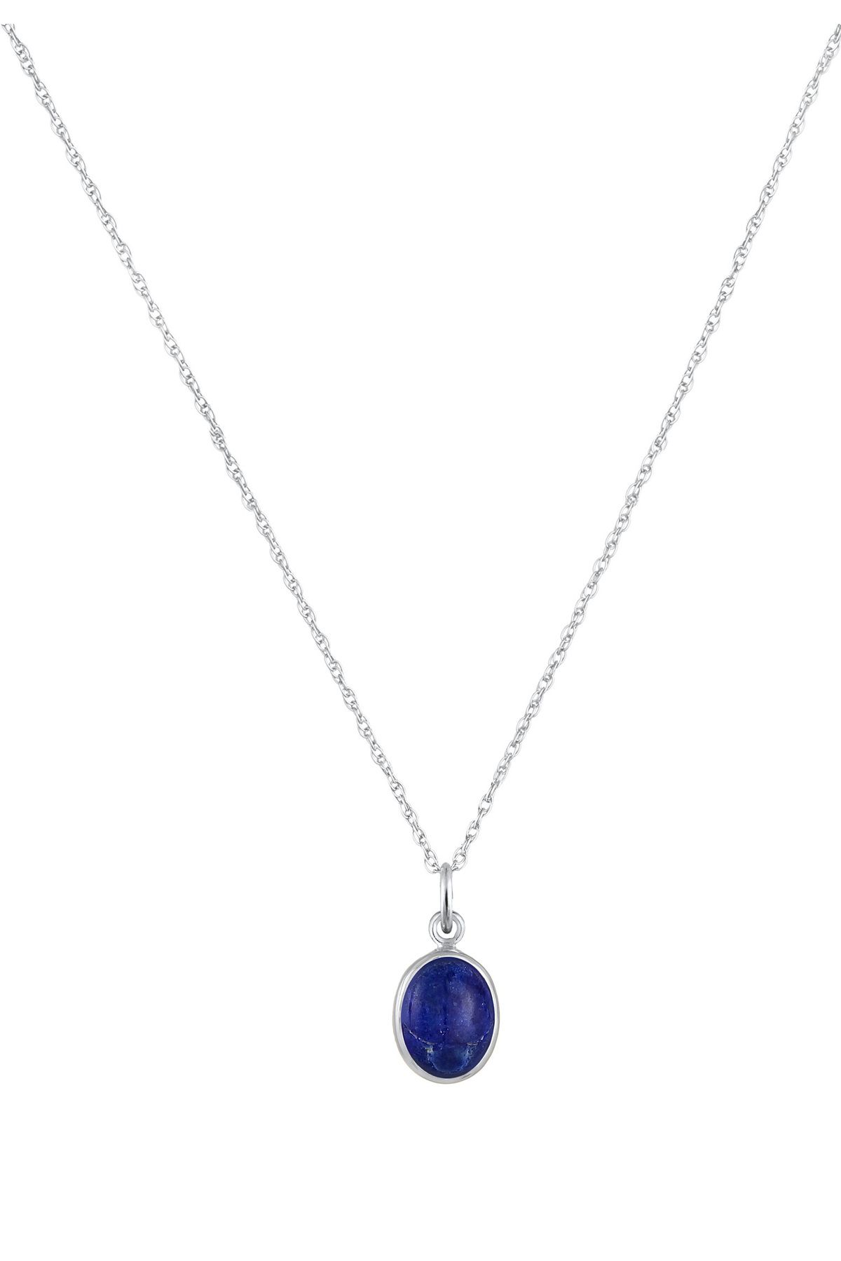 ELLI-Halskette Lapislazuli Edelstein Anhänger Oval 925 Silber 2